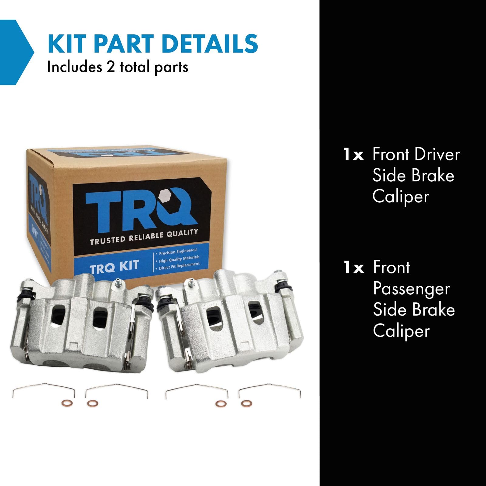 Trq Front Brake Caliper Set Compatible With 2009-2015 Toyota Venza