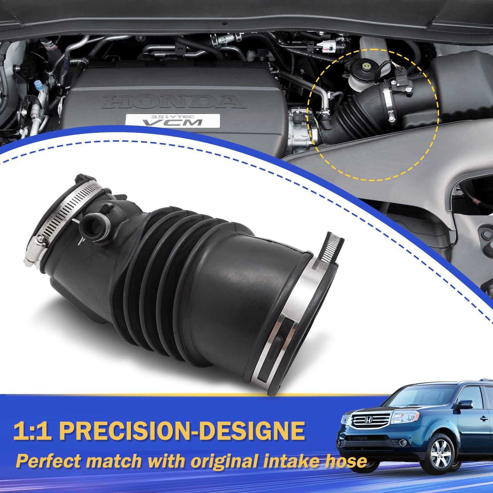 Air Cleaner Intake Hose Tube For 2009 2010 2011 2012 2013 2014 2015 Honda Pilot 17228-Rn0-A00