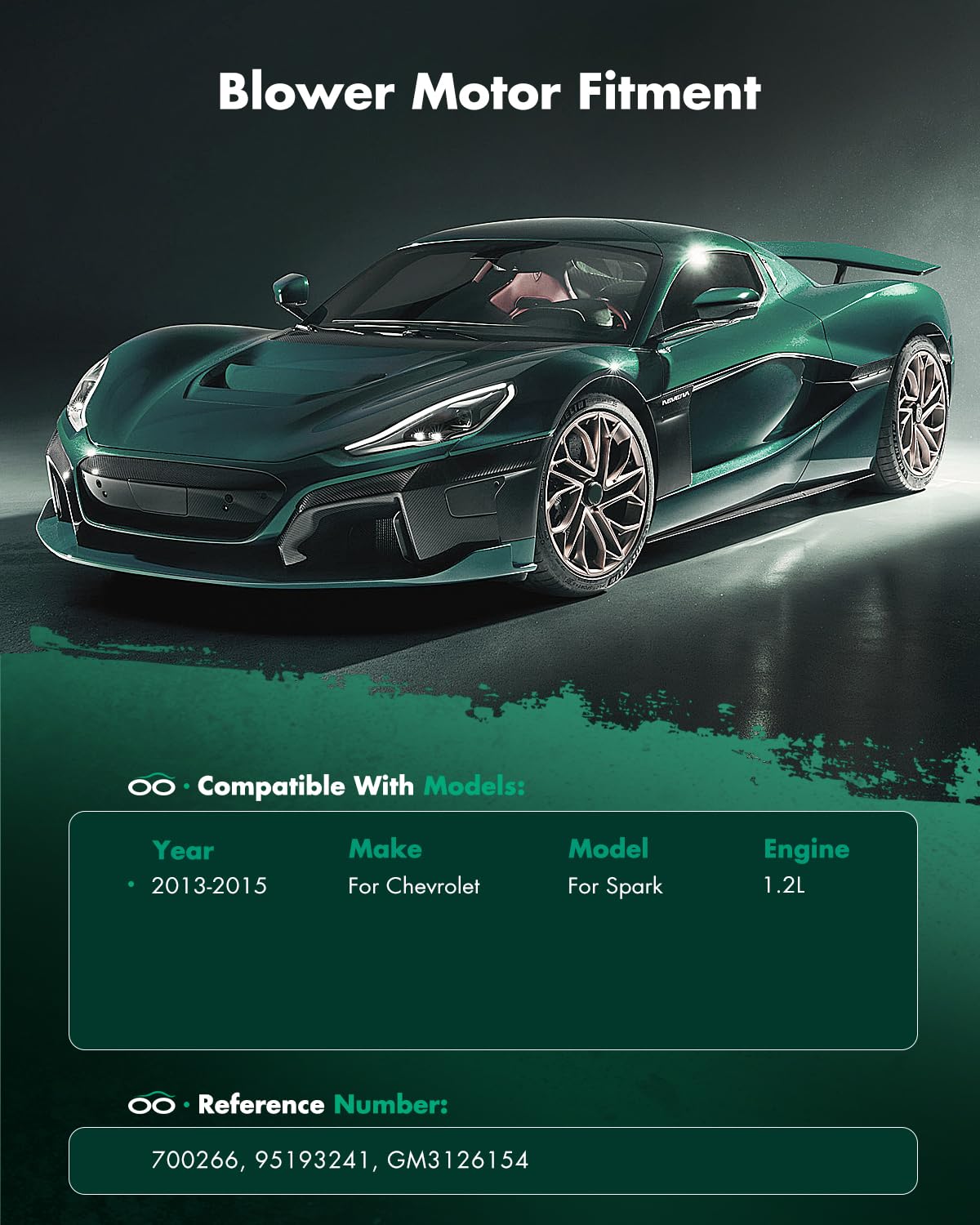 Scitoo 700266 Hvac Blower Motor With Fan Cage For Chevy For Spark L4 1.2L 2013 2014 2015