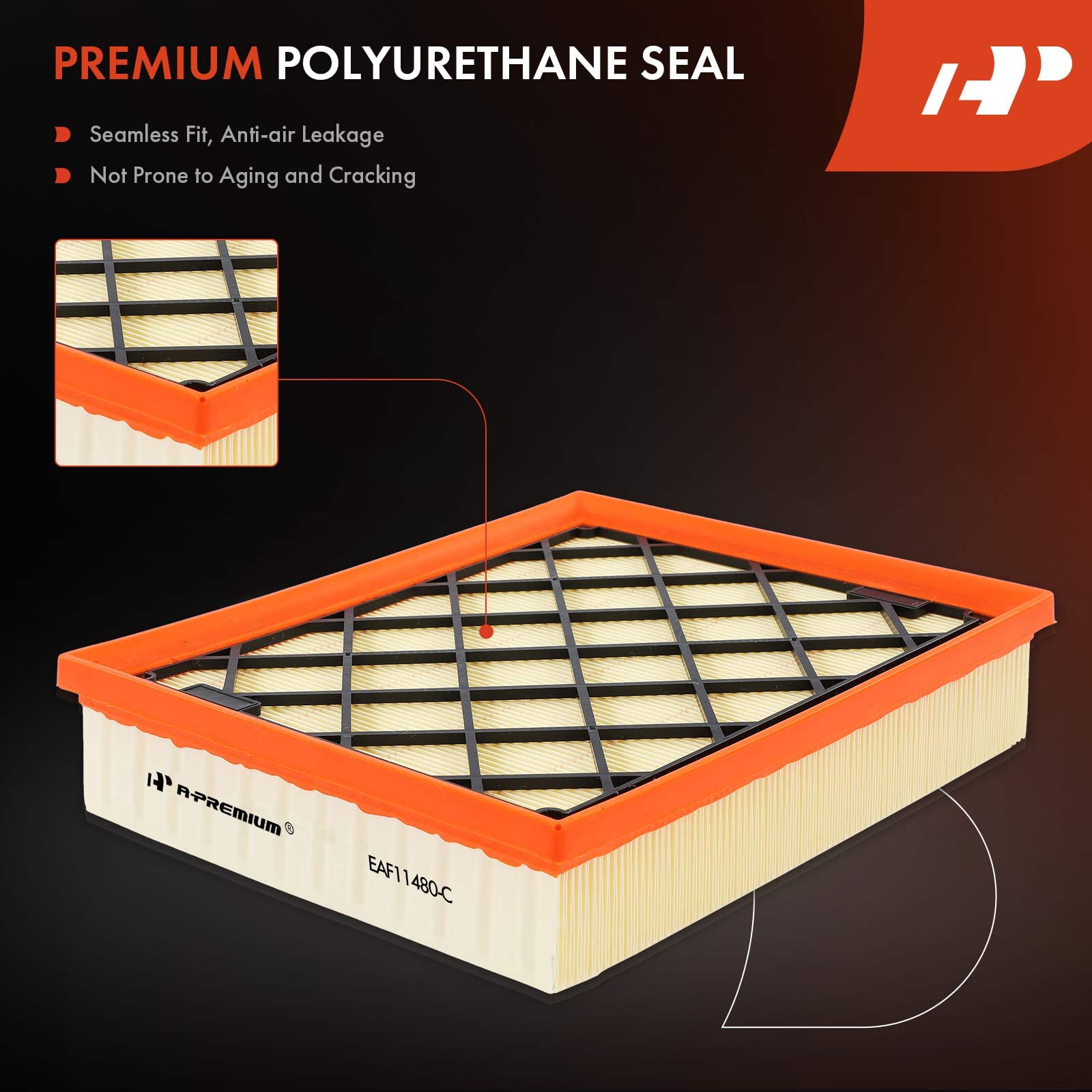 A-Premium Engine Air Filter Compatible with Ford Edge, Fusion, GT & Lincoln Continental, MKX, MKZ, Nautilus, 2013-2023, Flexible