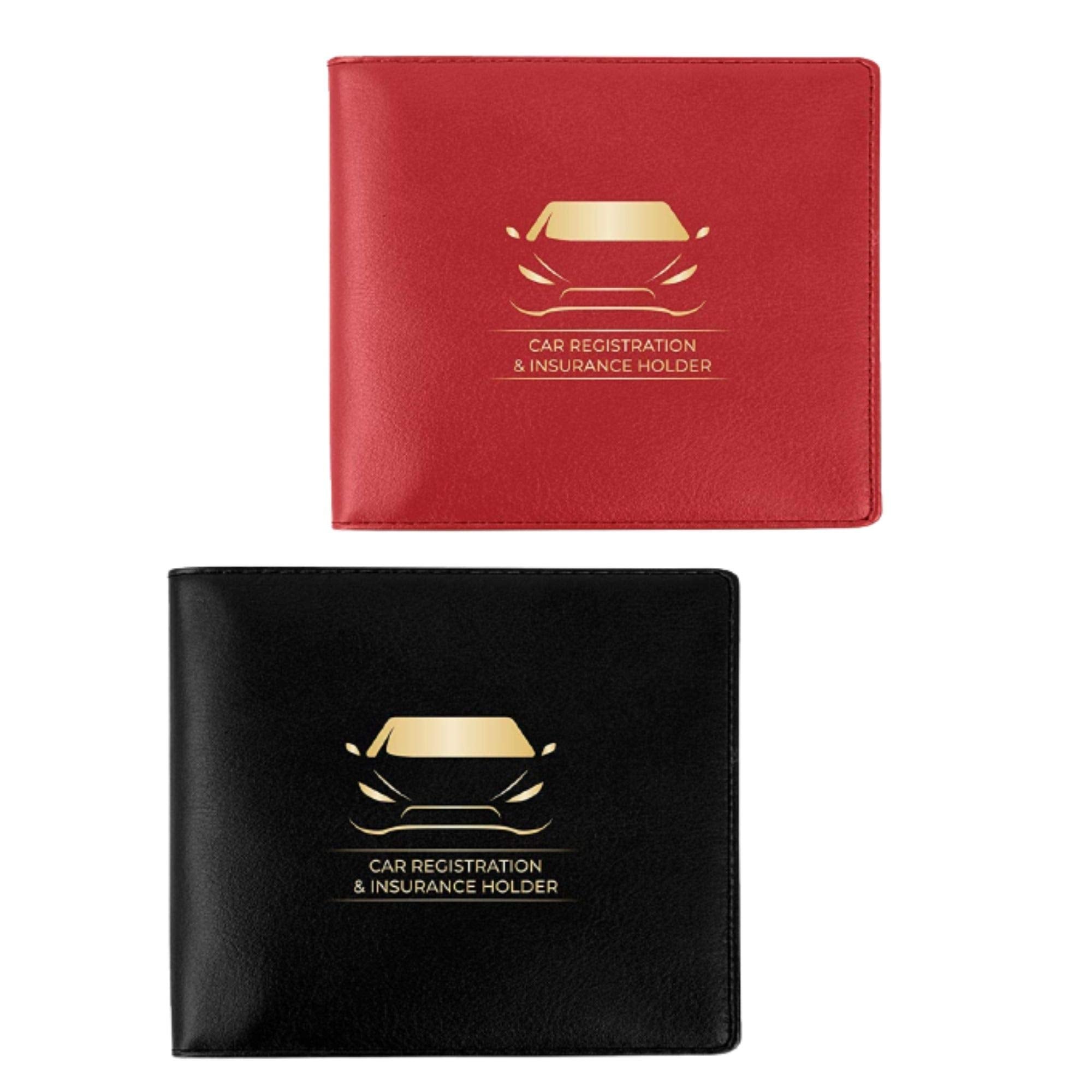 Performore Car Registration and Insurance Card Holders, Premium Wallets for Essential Car Documents with 2 Clear Pockets and Str