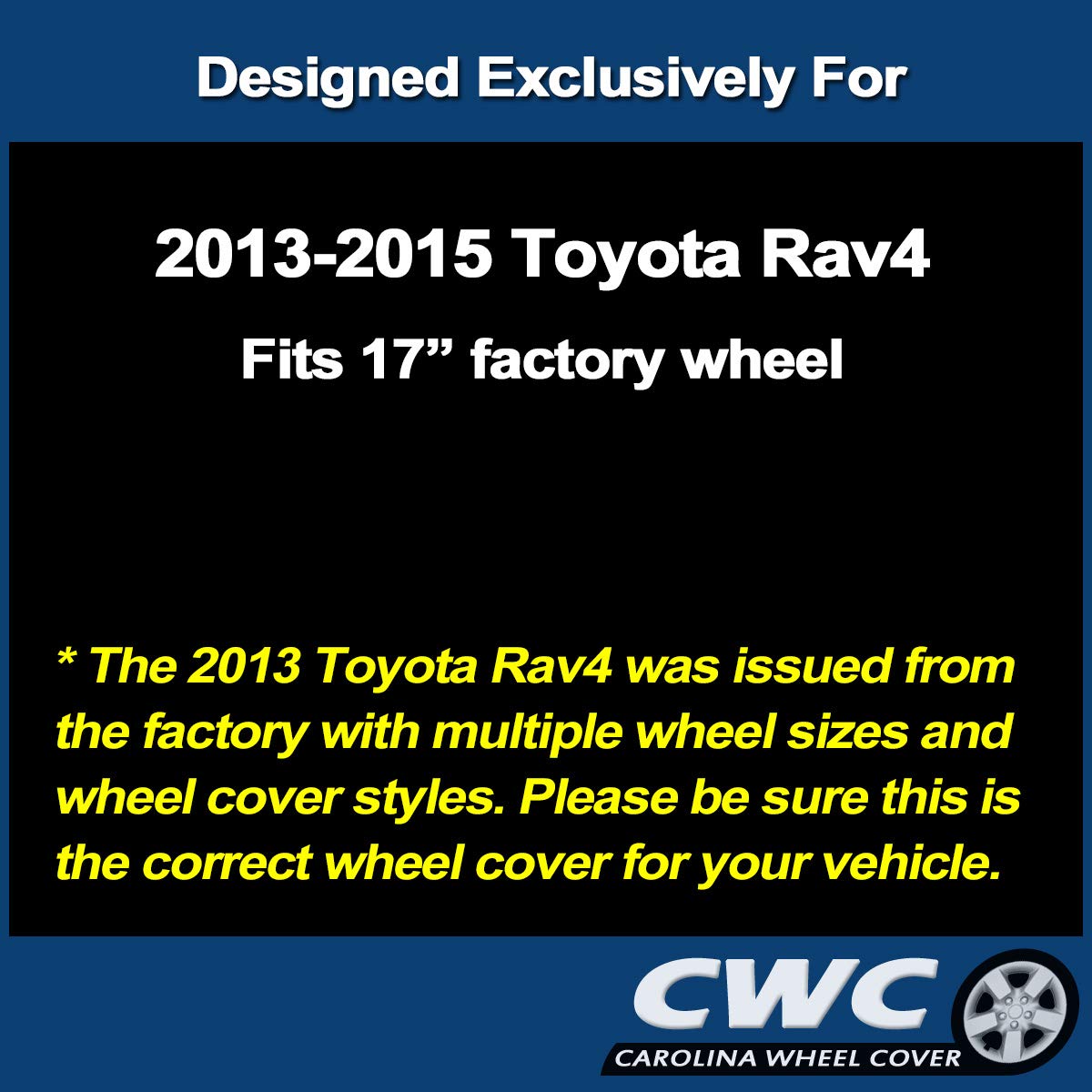 Premium Replica Hubcap Set, Replacement For Toyota Rav4 2013-2015, 17-Inch Wheel Covers (4 Pieces)