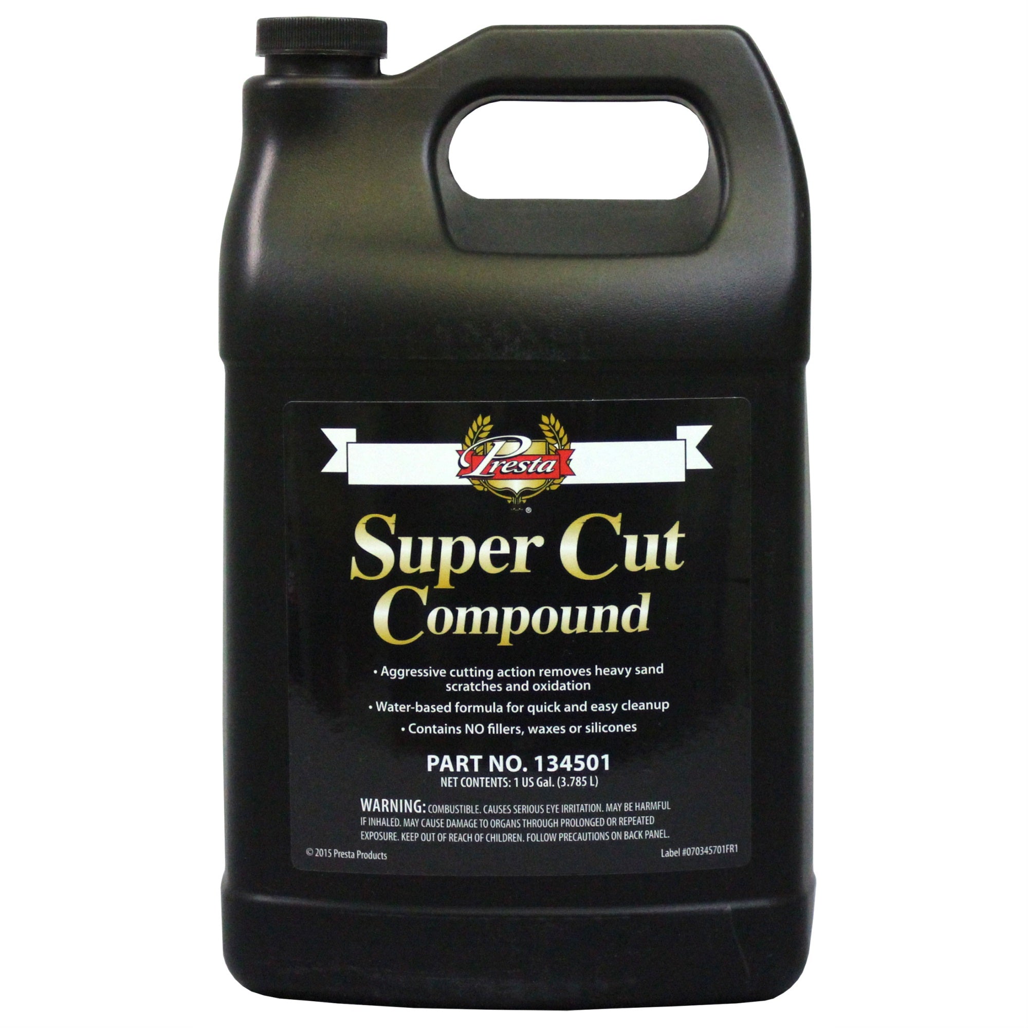 Presta 134501 Super Cut Compound for Removing P800 Grit, Heavy Sand Scratches and Oxidation  1 Gallon