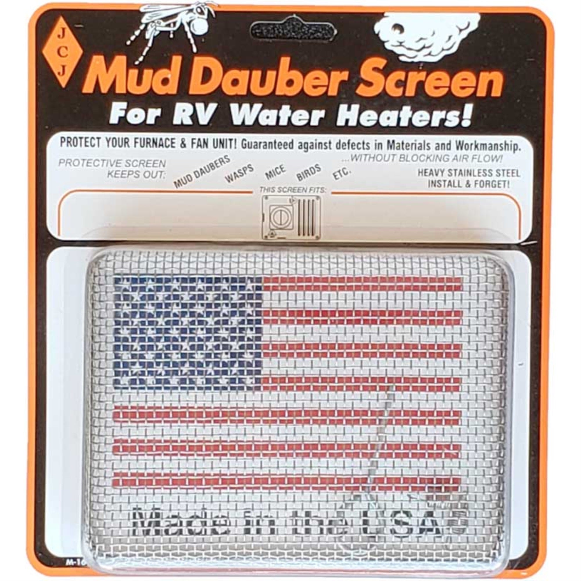 Jcj Enterprises M-1600 Universal Mud Dauber Screen Kit For Rv Water Heater - 6-1/2'' X 5'' X 1''
