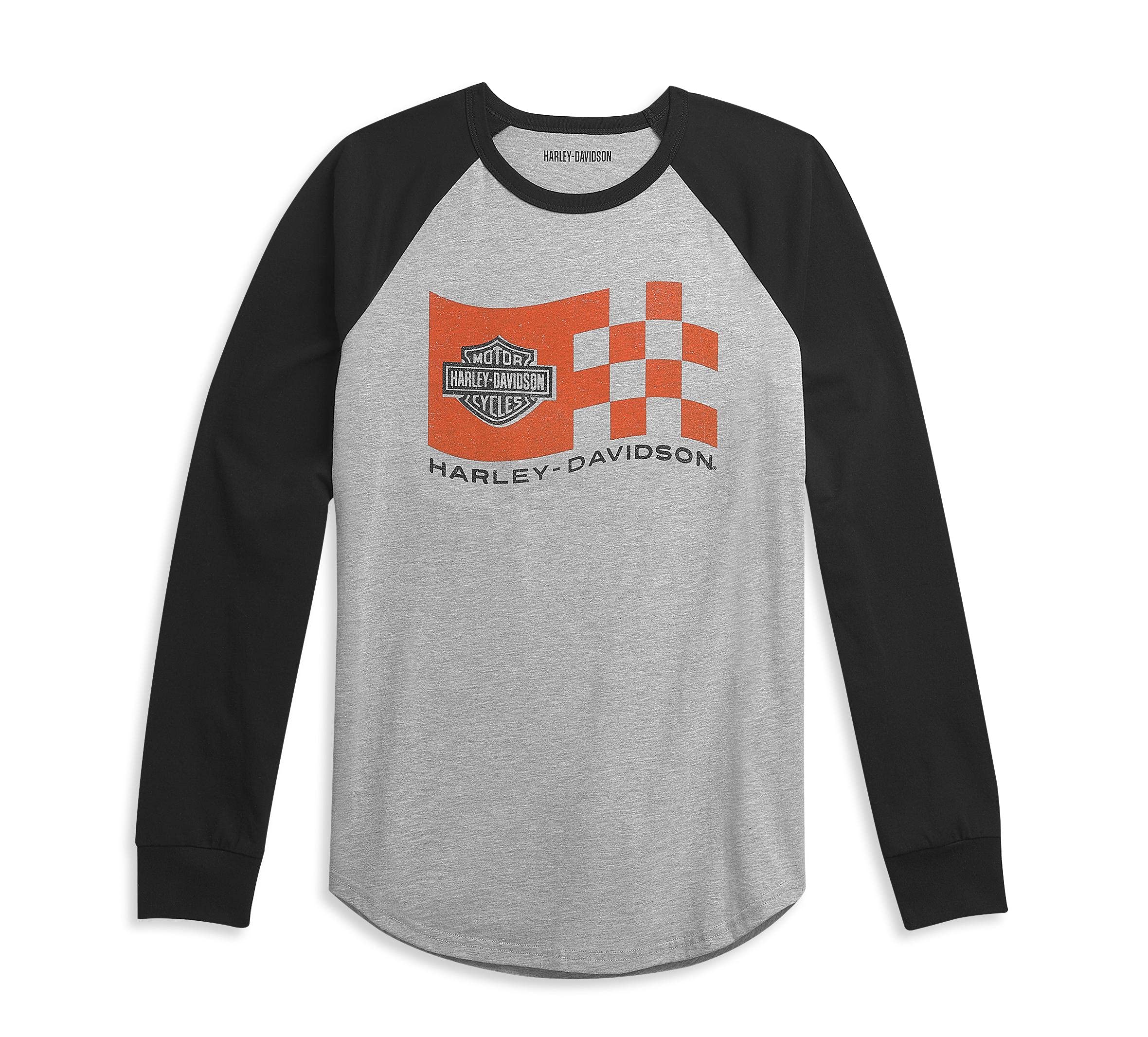 Harley-Davidson Racing Men'S Race Logo Baseball T-Shirt, Gray - 96318-21Vm (Large)