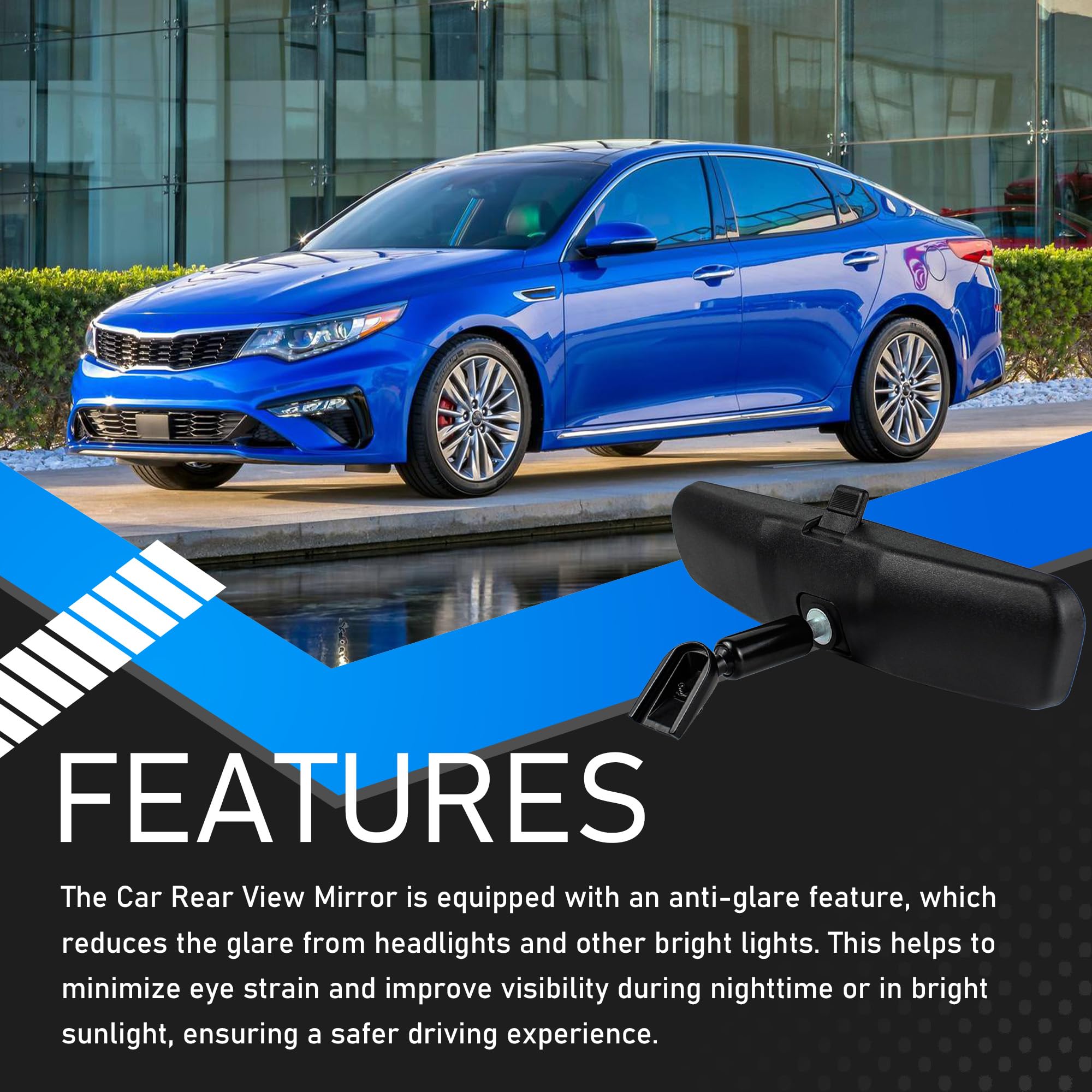 YzusGomumu Car Rear View Mirror Reverse Mirror Compatible With 1972-2018 Jeep Wrangler Compass Patriot Cherokee Dodge RAM Charge