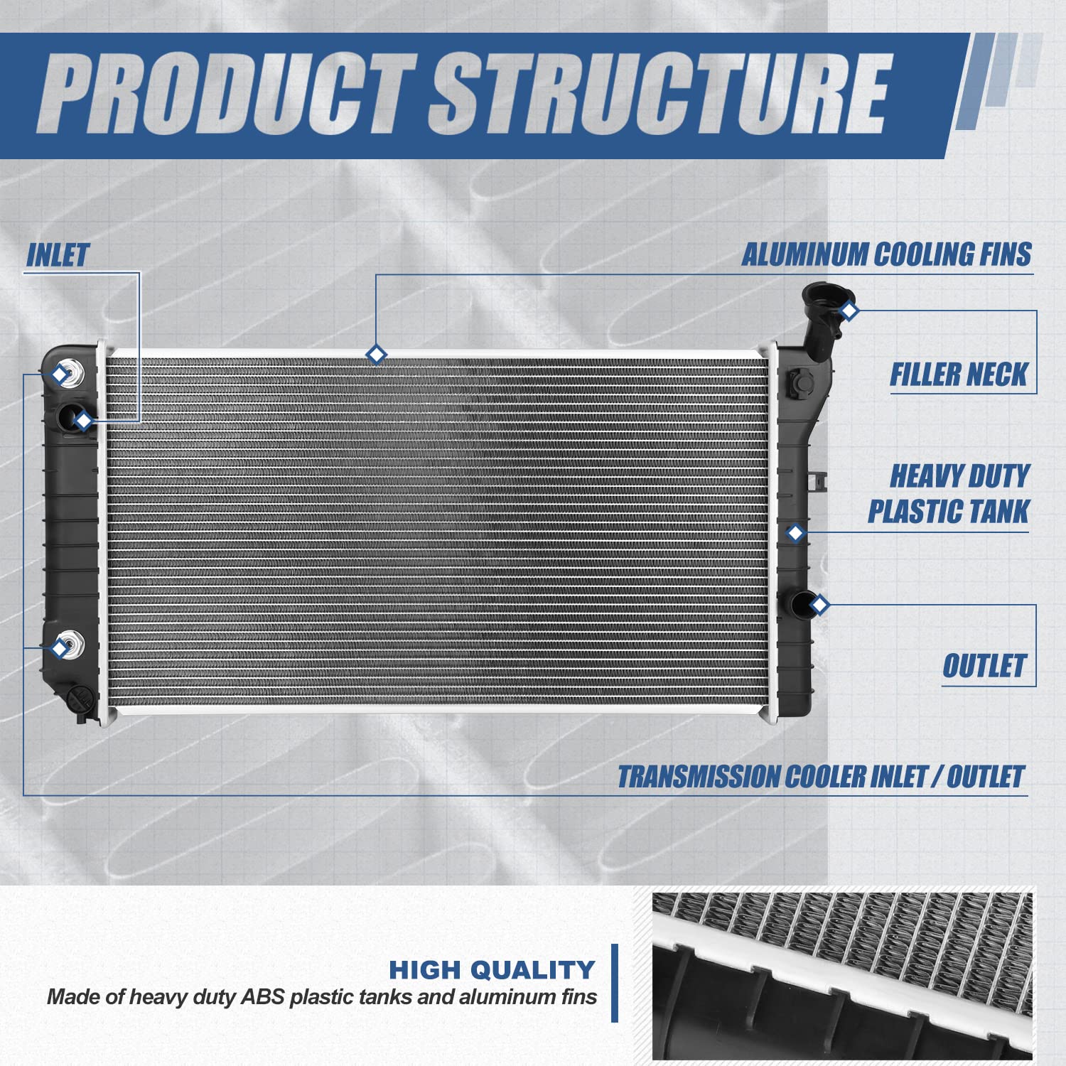 Auto Dynasty Radiator Compatible With 88-92 Buick Regal Chevy Lumina Oldsmobile Cutlass Supreme Pontiac Grand Prix 2.3L 2.5L 2.8
