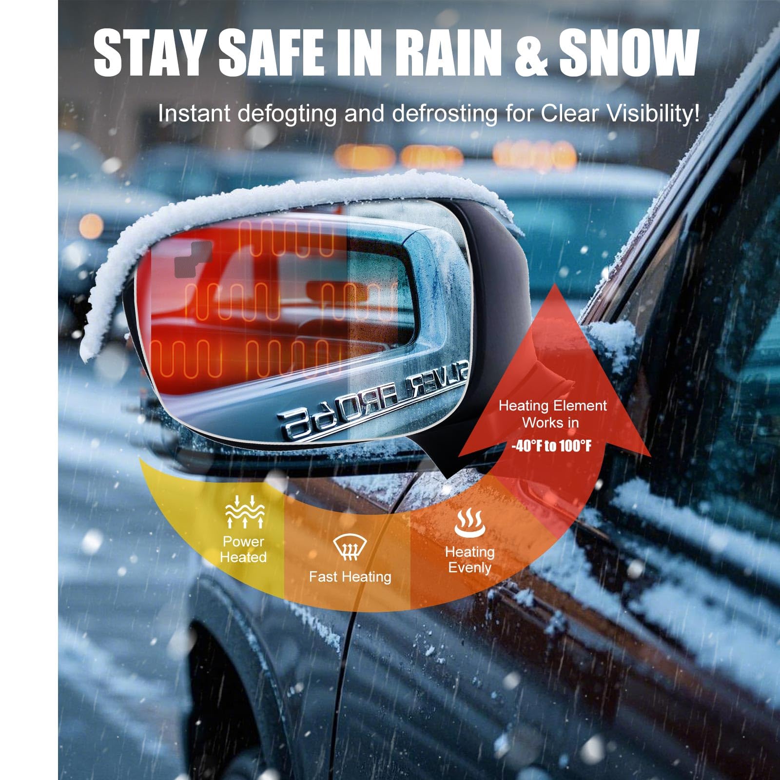 Driver Side Mirror Glass Replacement for 2017-2023 Mazda CX5 CX-5 2016-2023 Mazda CX9 CX-9- Left Side Mirrors With Backing Plate