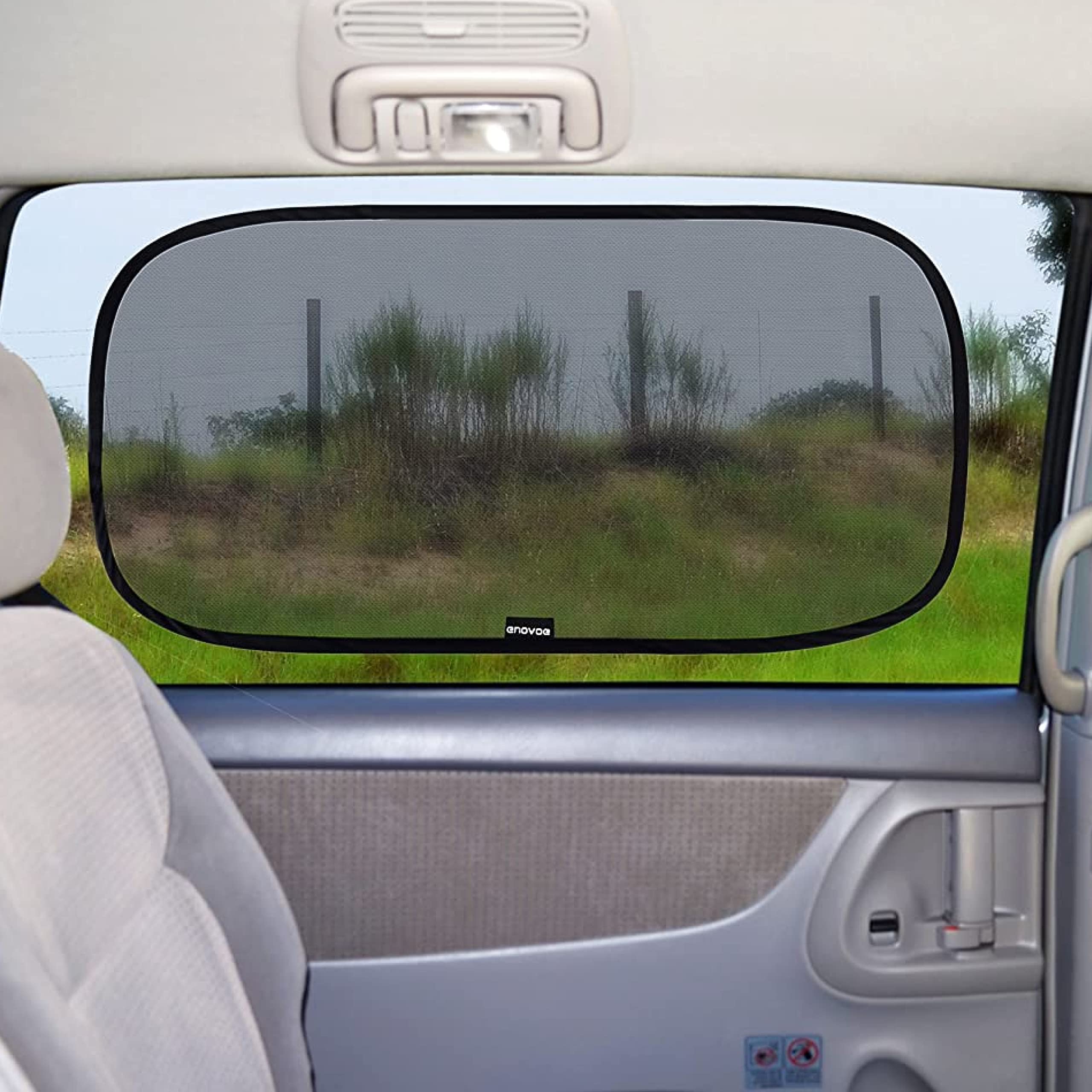 Enovoe Car Window Shade for Baby - (2 Pack) UV Protection Breathable Mesh Baby Window Covers - Sun Shade Blocker, Cling Window C