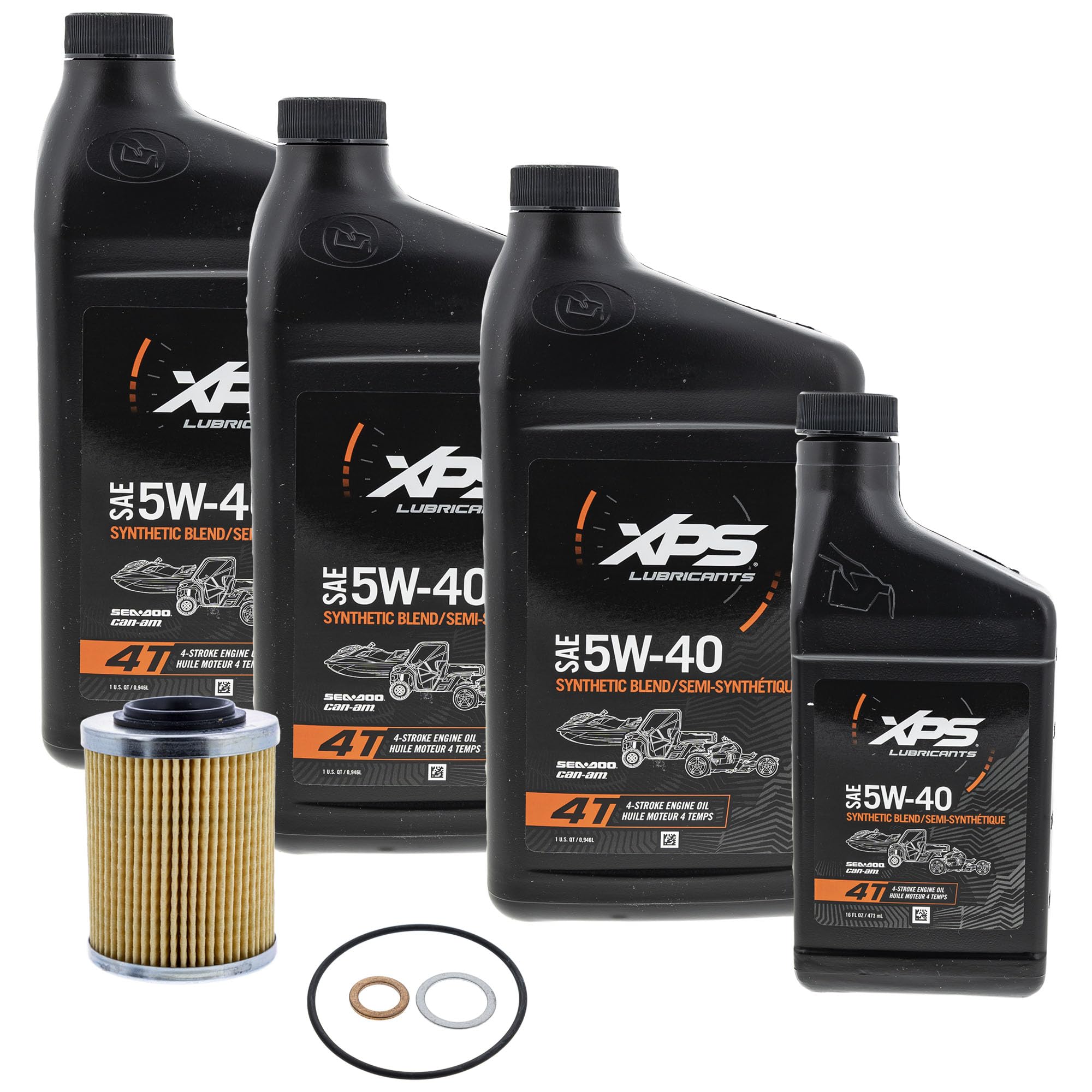 Can-Am Off-Road 4T 5W-40 Synthetic Blend Oil Change Kit For Rotax 450 Cc Or Less