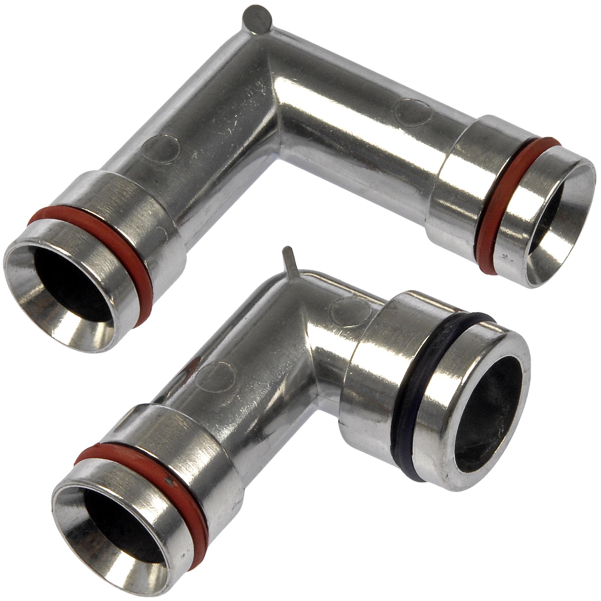 Dorman 47065Hp Heater Hose Fittings With O-Rings - Aluminum Compatible With Select Models, 2 Pack (Oe Fix)