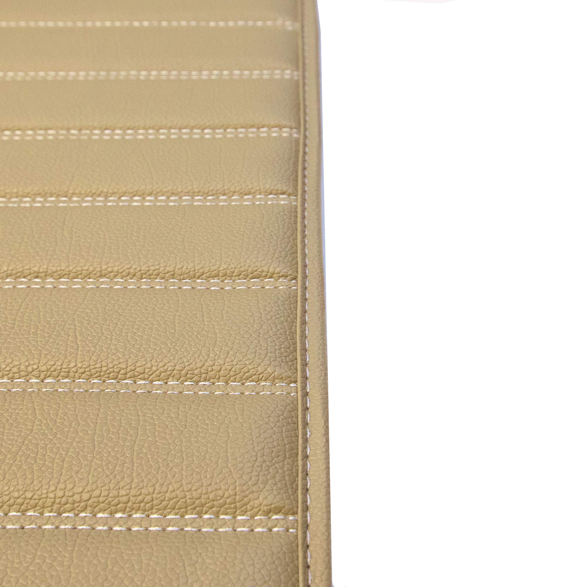 Fh Group F16500 Deluxe Heavy-Duty Faux Leather Multi-Purpose Cargo Liner, Striped, 32   , Beige Color - Universal Fit For Trucks