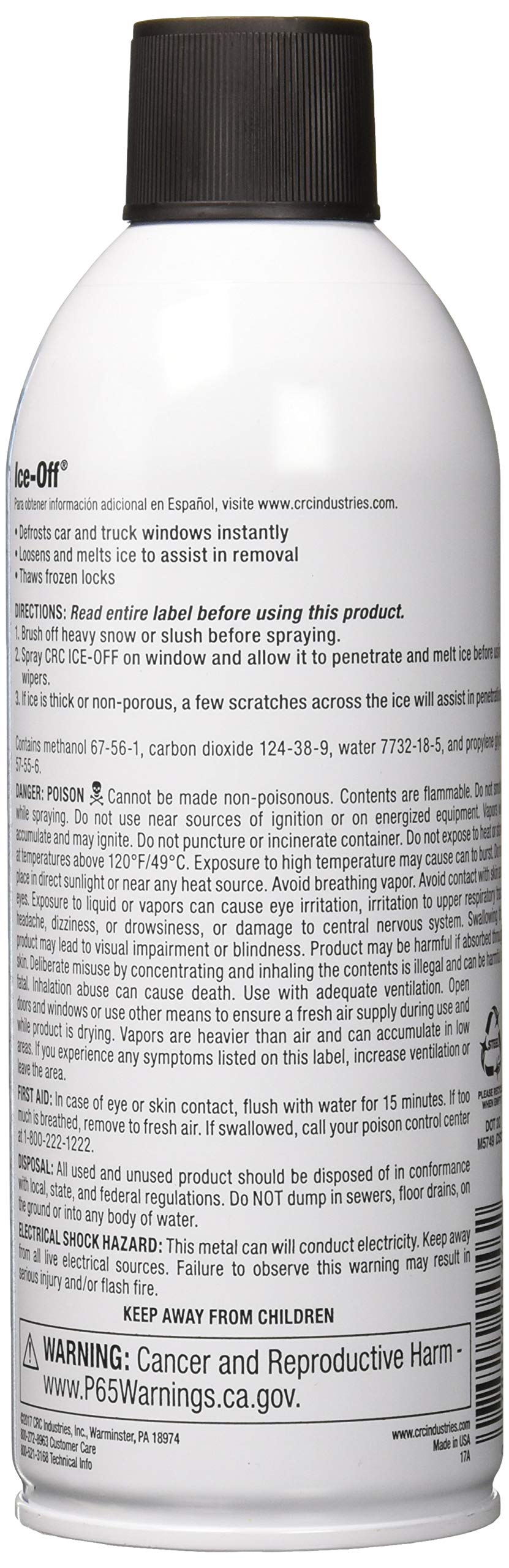 Crc Ice-Off Winshield Spray De-Icer Net Wt 12. Oz. (340G) Pack Of 2,White