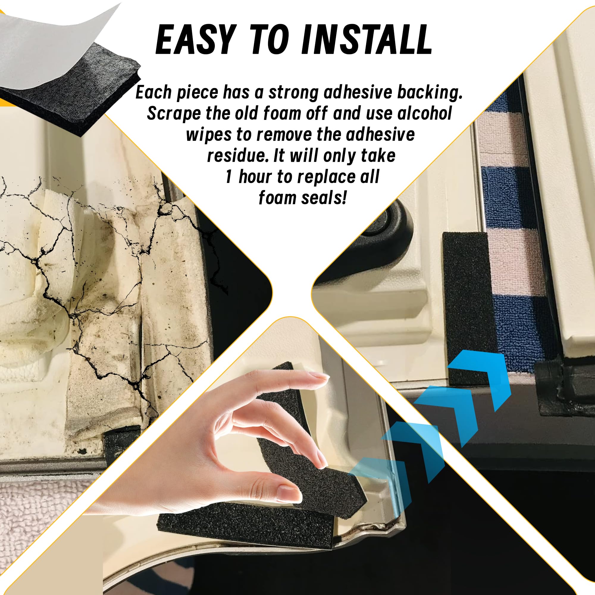 Tongass Foam Blocker Seal Kit Compatible With Jeep Wrangler Jk 2011-2014 Models