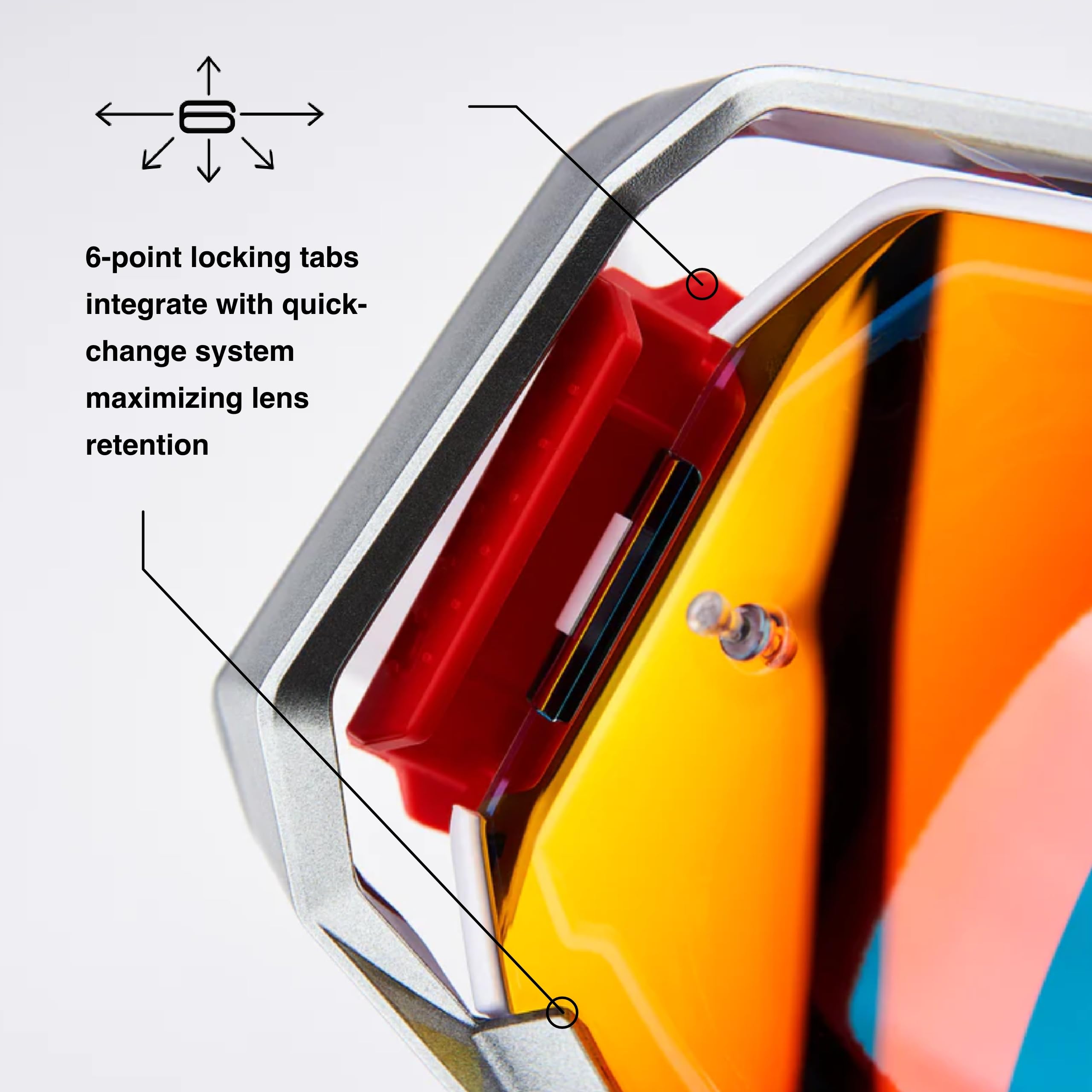 100% ARMEGA Medium Goggles - Durable Dirt Bike & Motocross Eyewear, Lightsaber Mirror Red Lens