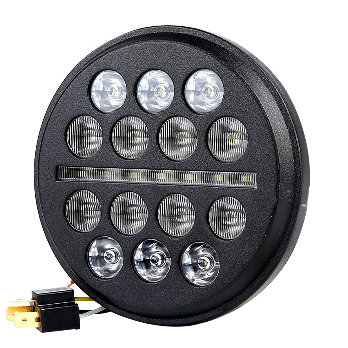 Eagle Lights 5.75 Inch Slim Line Multi Led Projection Headlight For Harley Davidson And Indian Headlight Buckets (Black)