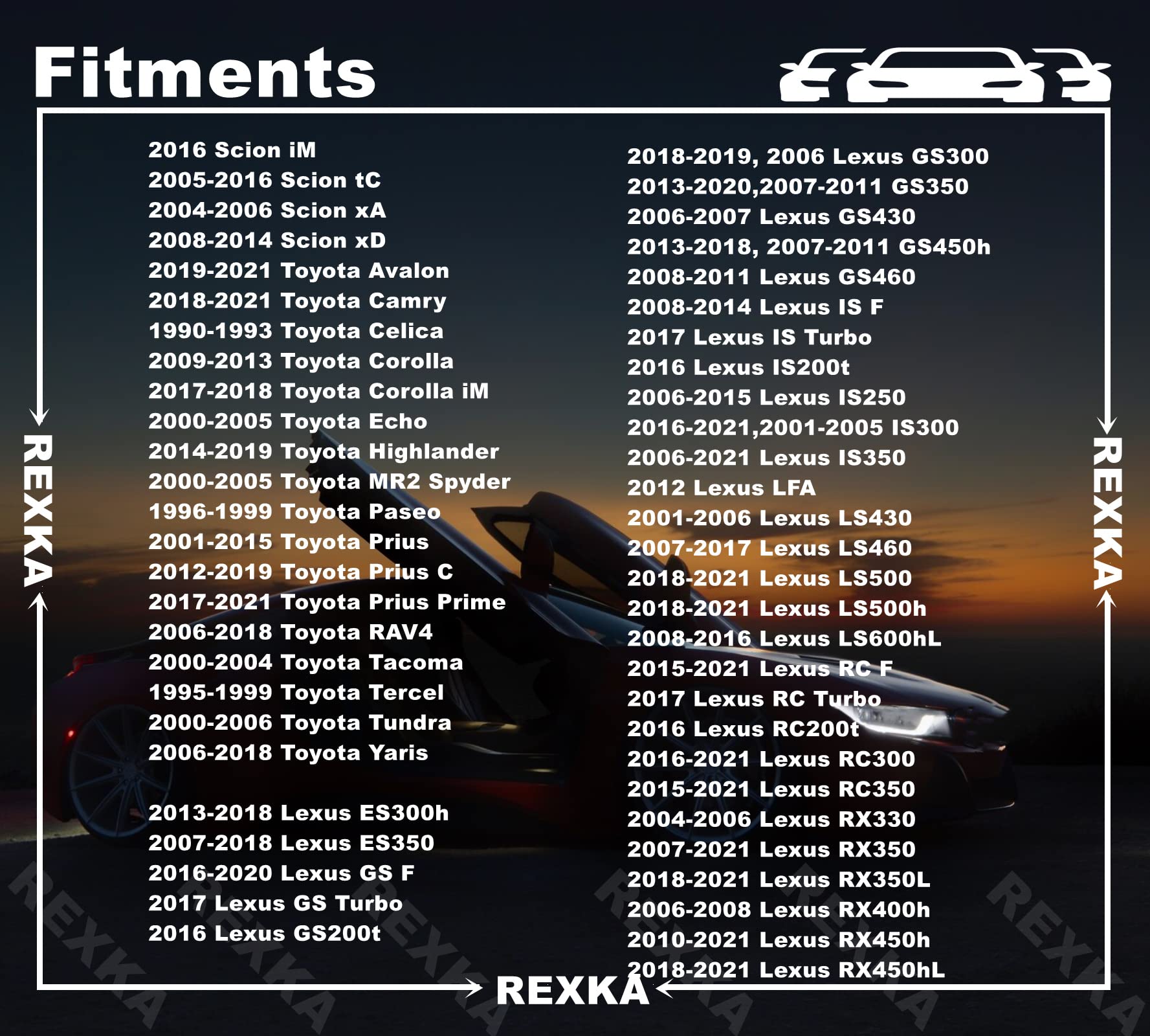 Rexka 20Pcs Fender Liner Screw Bolt For Toyota Lexus 90159-60498 Tacoma,Tundra,Highlander, Rav4, Es,Gs,Is,Ls,Rx