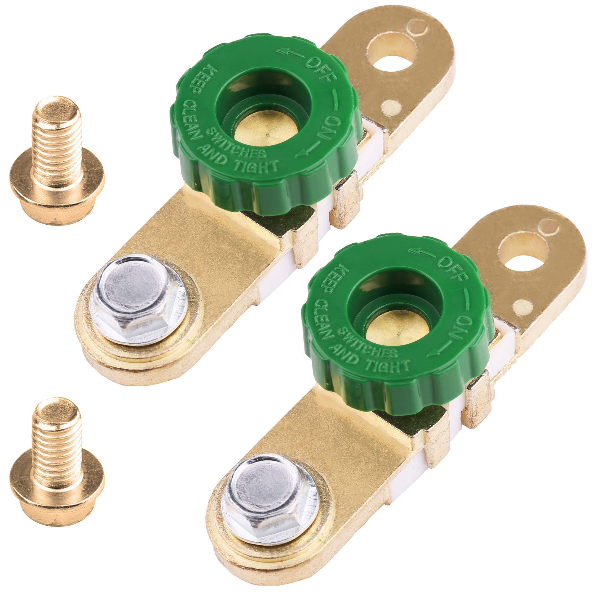 LotFancy Side Post Battery Disconnect Switch for Auto Truck RV Boat Marine, Pack of 2, Battery Cutoff Switch 12V 24V, Battery Ki