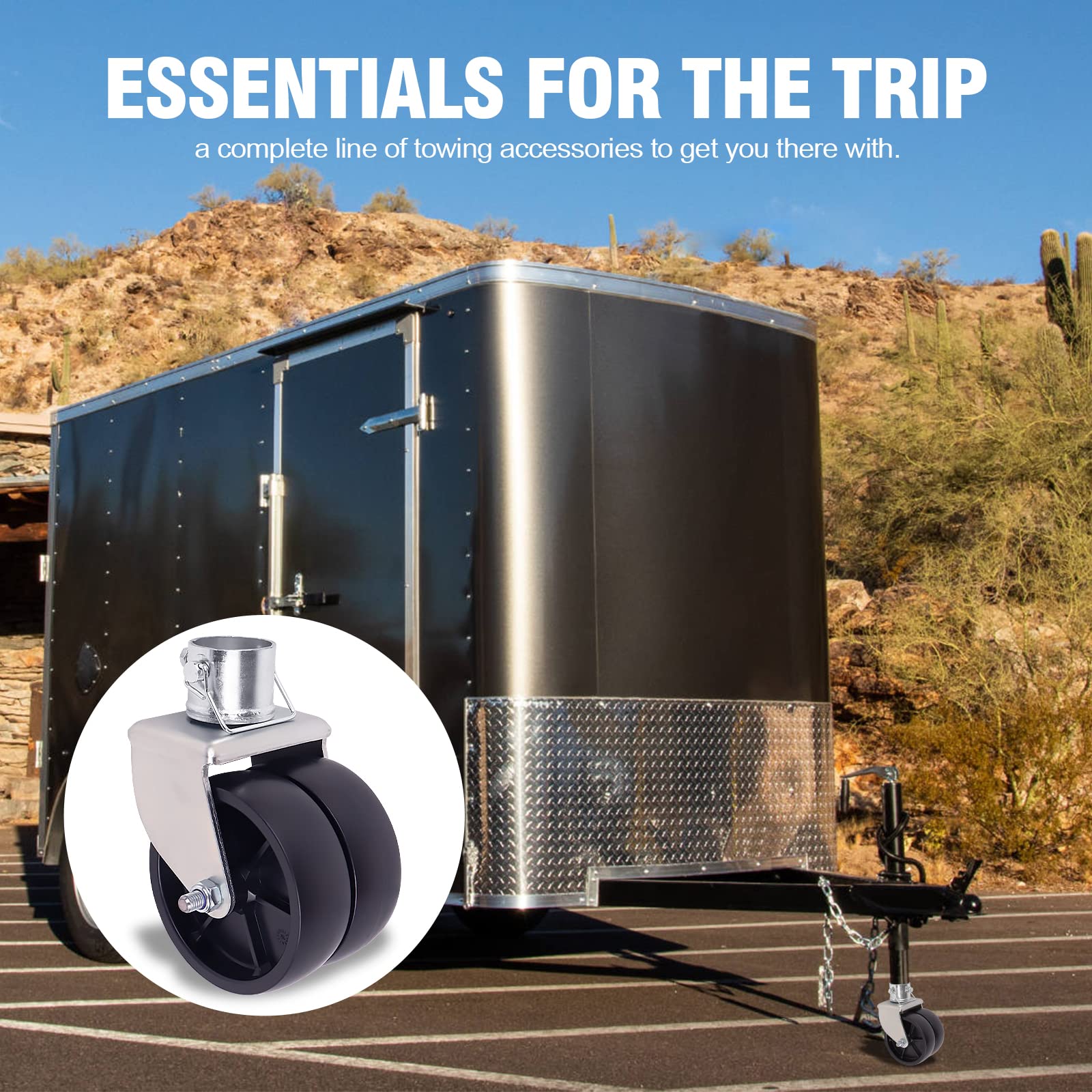 Yeopgyeon Trailer Jack Wheel With Pin - 6 Dual Wheel Jack Caster Wheel Capacity 2000Lbs Fits Any Jack Better Soft Ground Roll Trailer Parts