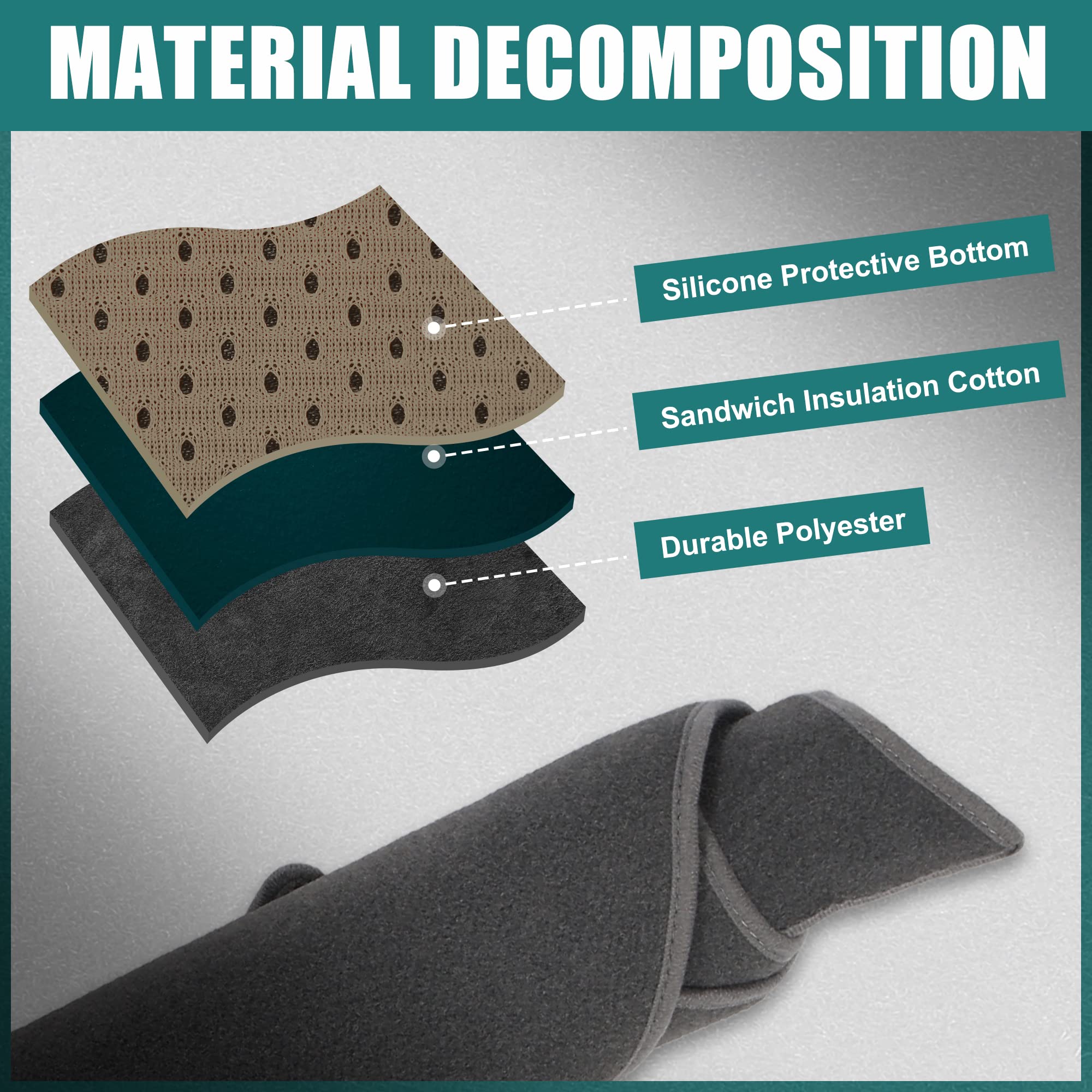 X Autohaux Car Dashboard Cover Polyester Non-Slip Mat Protector Carpet Sun Proof For Hyundai Sonata 2011 2012 2013 2014