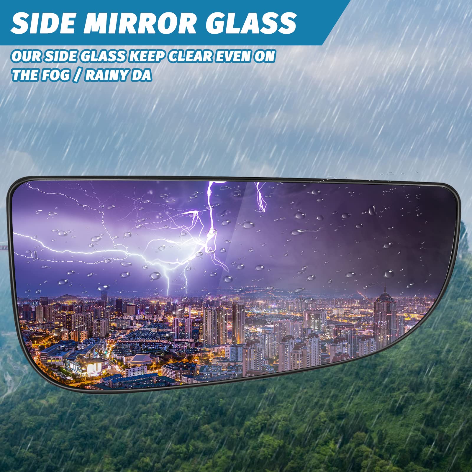 Passenger Side Lower Mirror Glass Compatible with 2009-2020 Dodge Ram 1500 2500 3500 4500 5500 Towing Mirrors - Right Side View Pass Convex Mirror w/Backing Plate Replace# 68067730AA