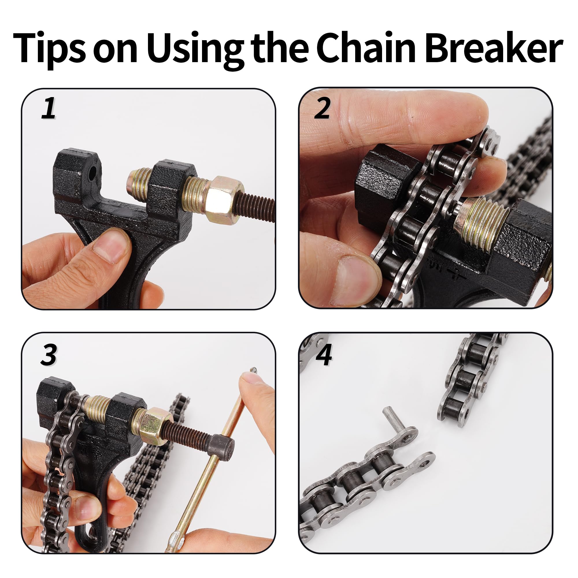 Rutu 420 Chain Master Link 102 Links 420 Heavy Duty Drive Roller Chain For Xr50 Crf50 Crf70 Pw80 50Cc 70Cc 90Cc 110Cc 125Cc Motorcycle Dirt Pit Bike Atv Go Kart 4 Wheeler Quad With Chain Breaker