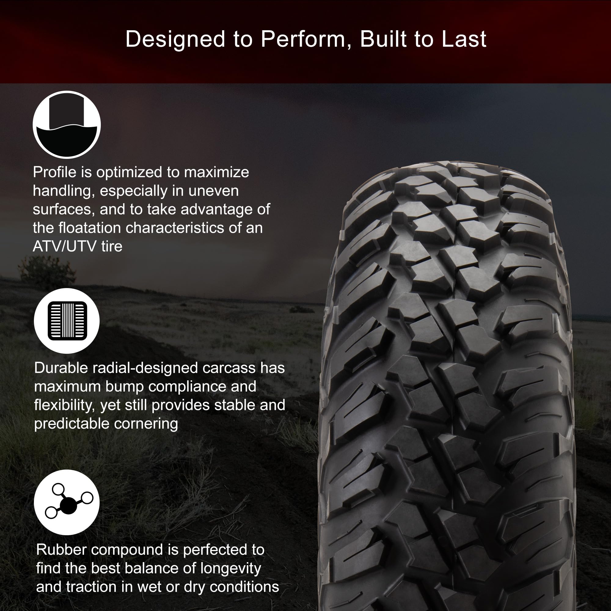 Tusk Terrabite Set Of 4 Utv Atv Tires (32X10-15)