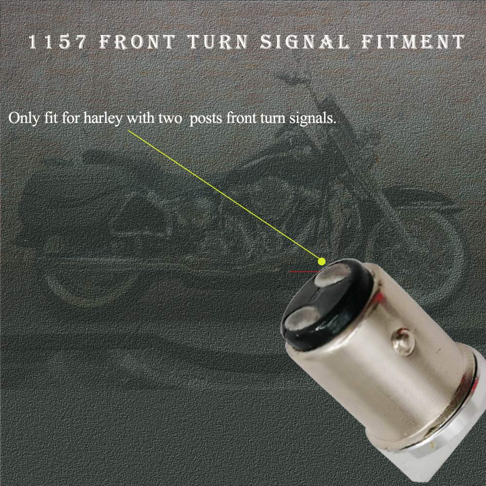 DTR2017 1157 Front LED Turn Signal Lights, 2 Inch Bullet Running Light with Smoked Lens Cover fit Harley Sporster 1200, Dyna, Ro