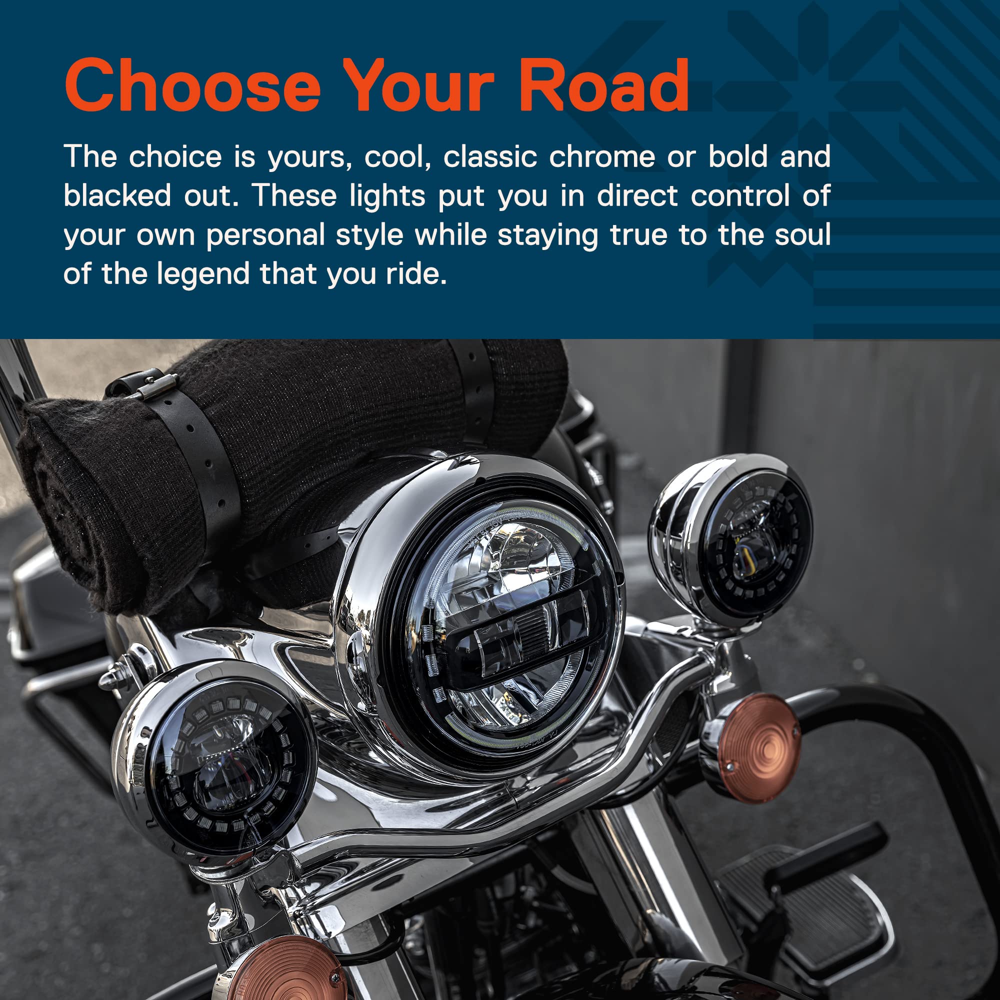 True Mods 2Pc Black 4.5'' Led Passing Fog Lights For Harley Davidson Motorcycles [White Halo Drl & Amber Turn Signals] [Advanced