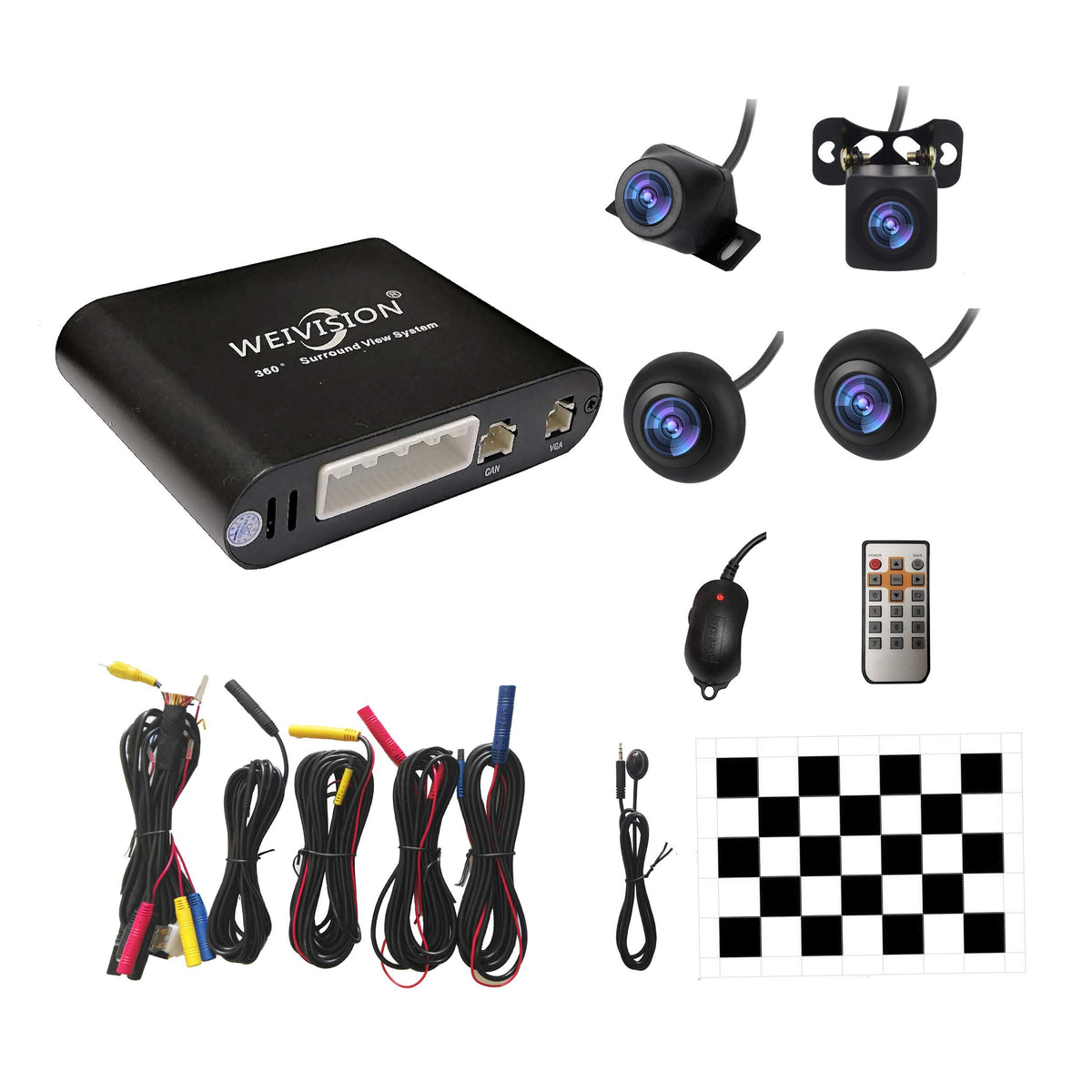 Weivision Universal 360 Degree Bird View System Car Dvr Record Panoramic View All Round Rear View Camera System For All Car