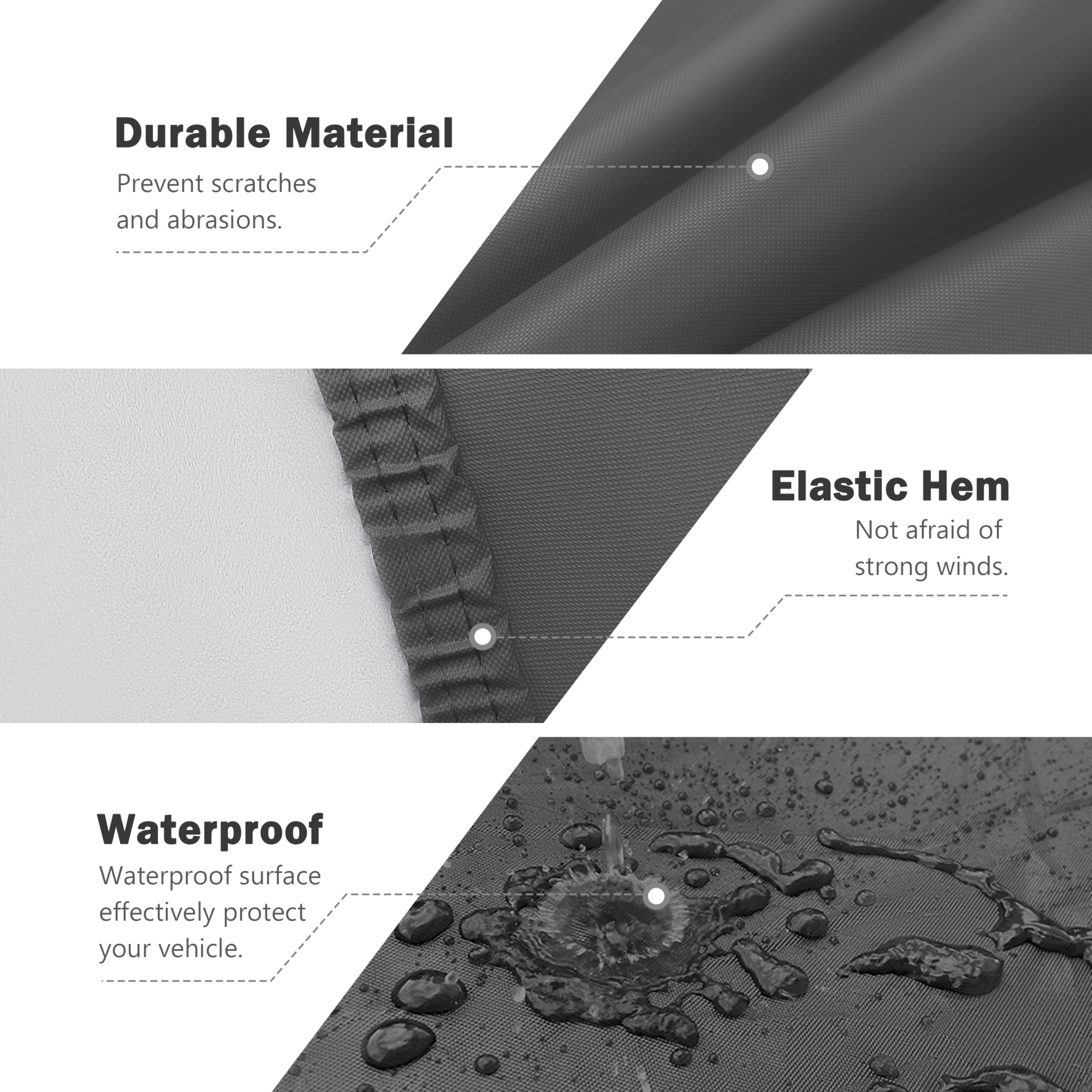 Mornyray Compatible With Ford F150,Car Cover Outdoor Waterproof Sun Rain Snow Hail Protection With Driver Door Zipper (Black, Cu