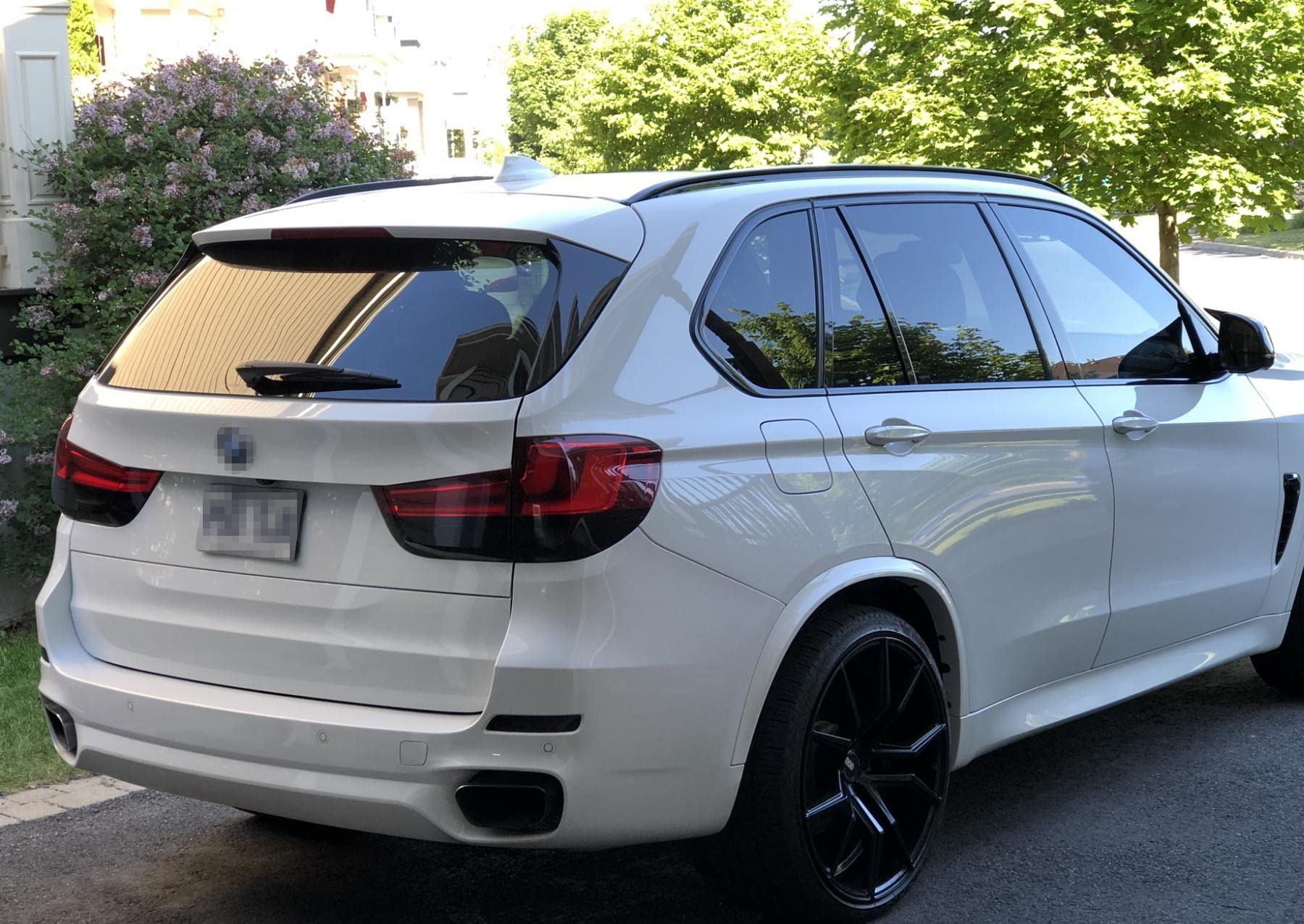 Ijdmtoy Dark Smoked Lens Rear Bumper Reflector Lenses Compatible With 2014-2019 Bmw F15 X5 W/M-Package Bumper Only, Oe-Spec Lh Rh Assembly