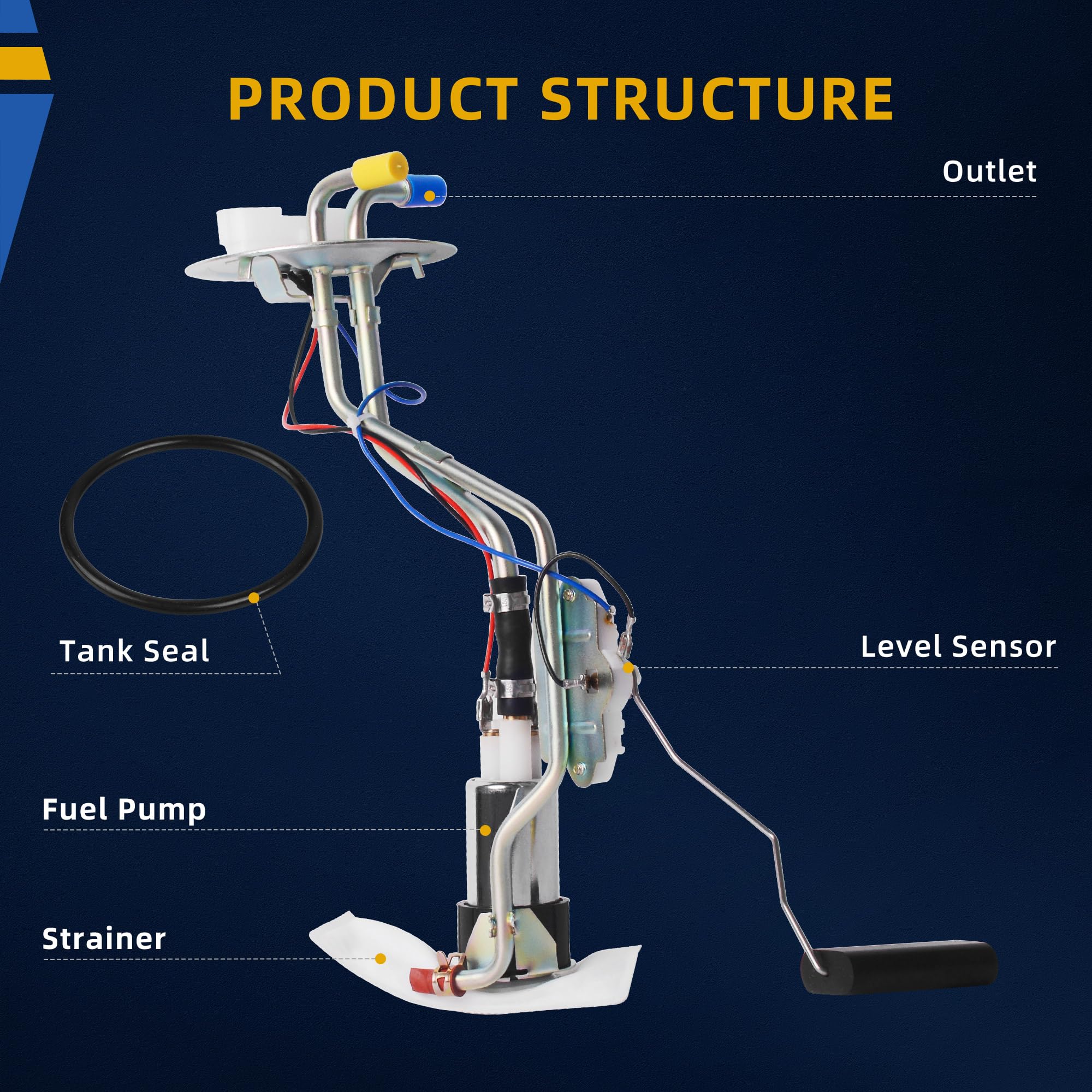Dwvo Fuel Pump Compatible With 1989-1997 Ford Ranger Mazda B2300 B3000 B4000 2.3L 2.9L 3.0L 4.0L Regular Cab