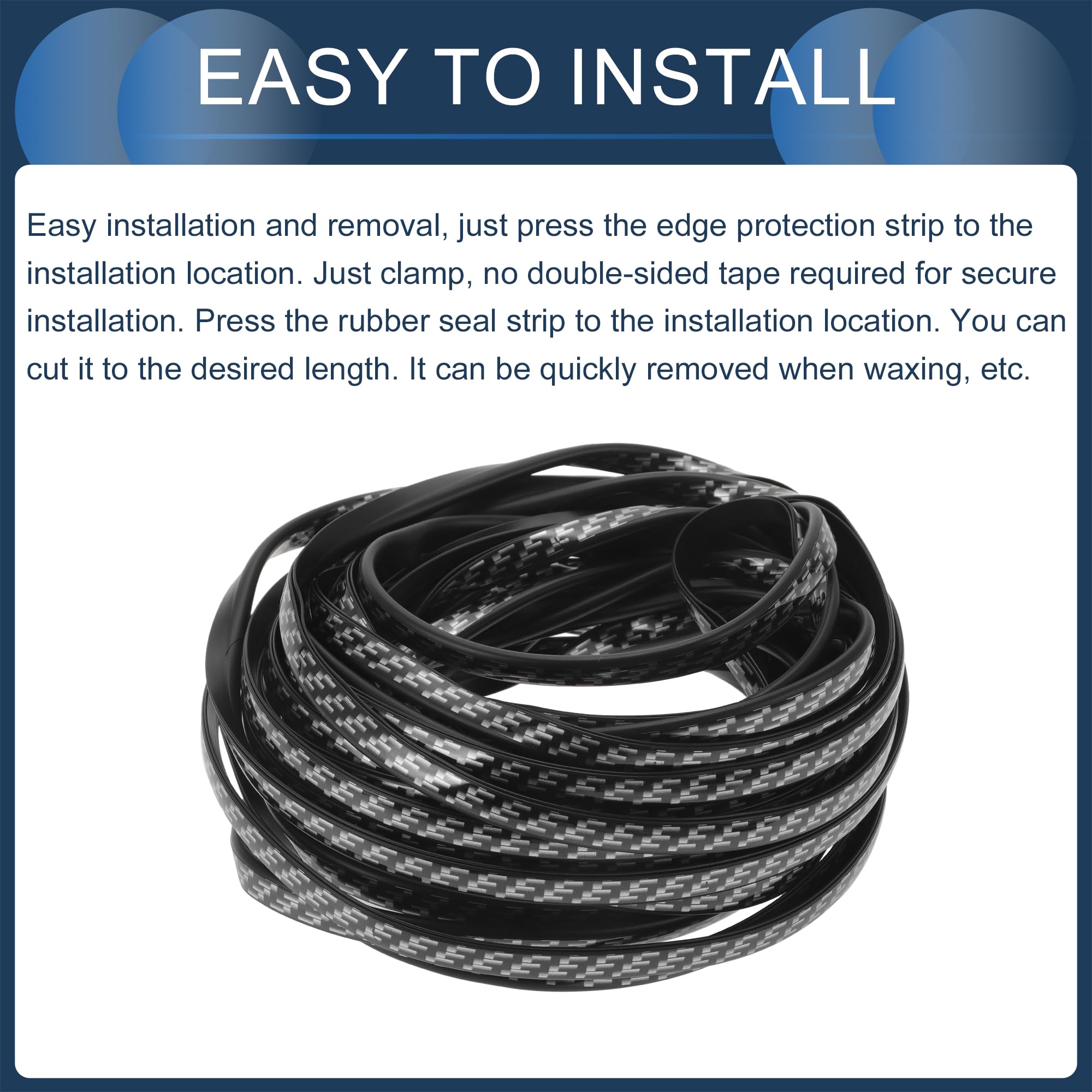 INFINAUTO Universal Car Door Edge Guards, Exterior 32.81ft U-Shaped Door Scratch Protection Guard PVC Chrome Black Carbon Fiber