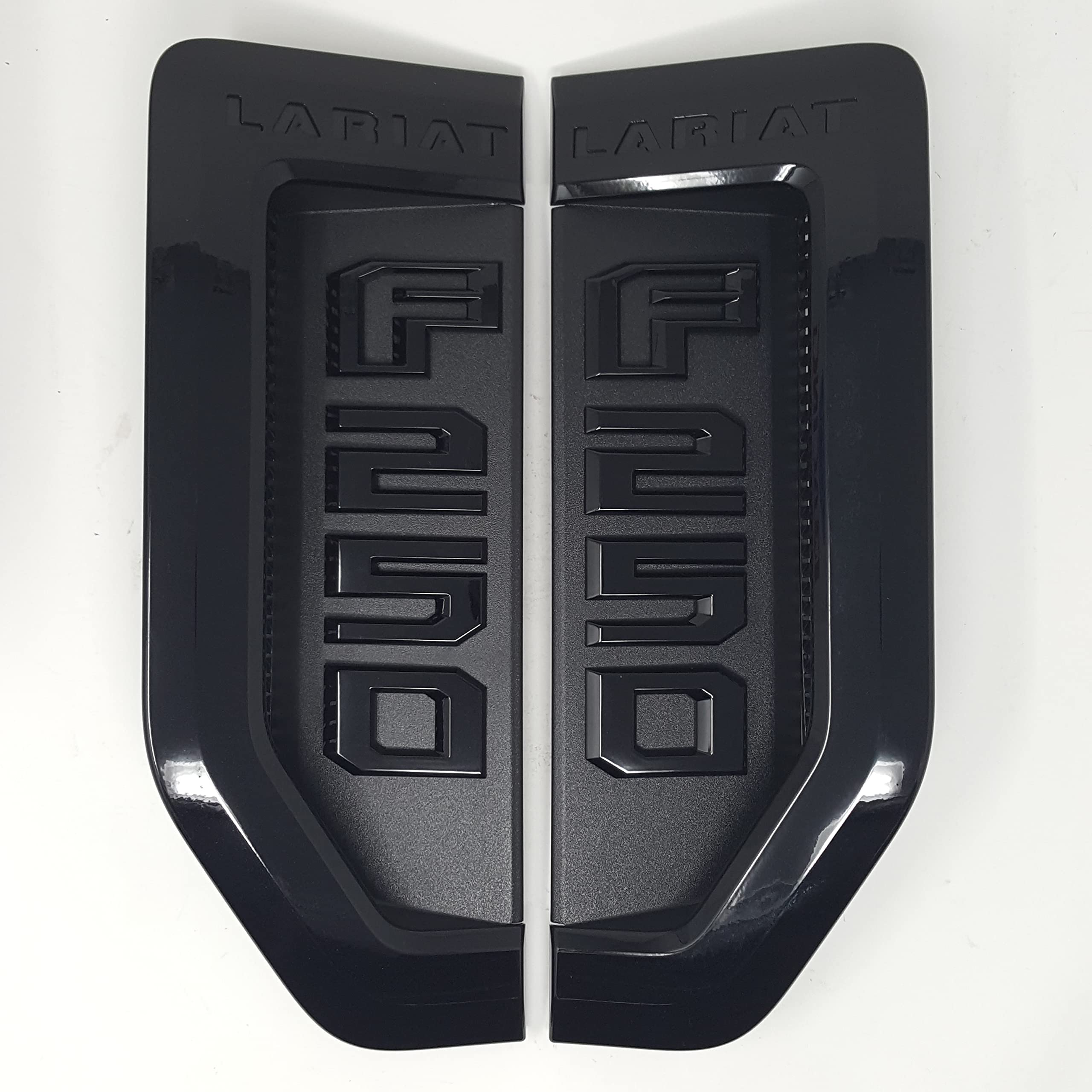17 Thru 22 Super Duty F-250 Lariat Sport Blackout Package Black Fender Emblems Kc3Z-16720-Aa Kc3Z-16720-Ab Pair