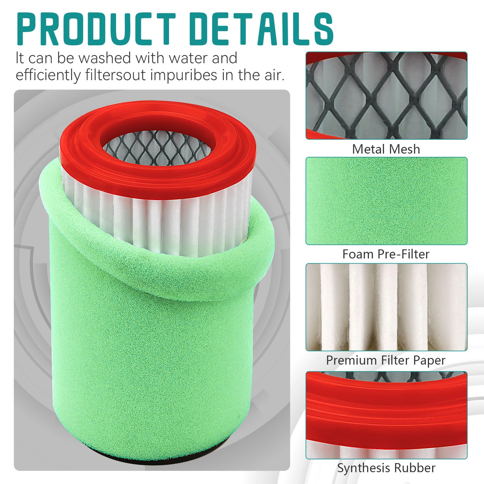 Sollon Big Bear 400 Air Filter For Yamaha Big Bear 400 2000-2012 Big Bear 250 Tracker 250 Grizzly 350 Bruin 250 Yfm250B 1P0-E4450-00-00 4Xe-E4450-00-00