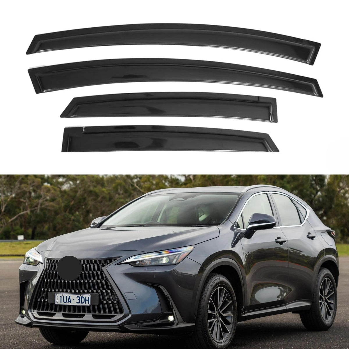 Ig Window Visor For Lexus Nx250 Nx350 Nx350H Nx450H+ 2022-2024, Rain Guard Tape-On Extra Durable Sun Wind Side Vent Window Defle