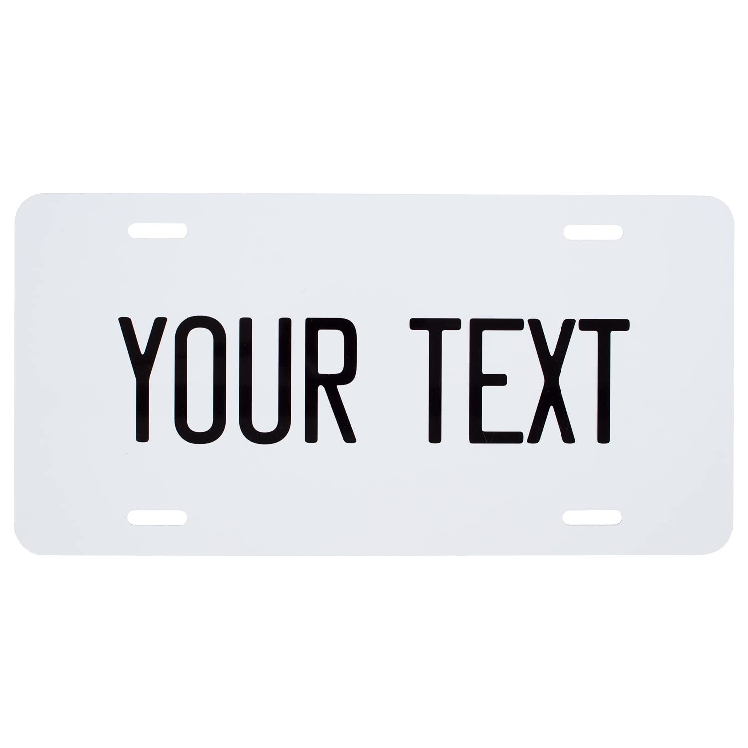 Custom License Plate For Front Of Car - Personalized Car Tags - 6” X 12” Universal Fit (White)