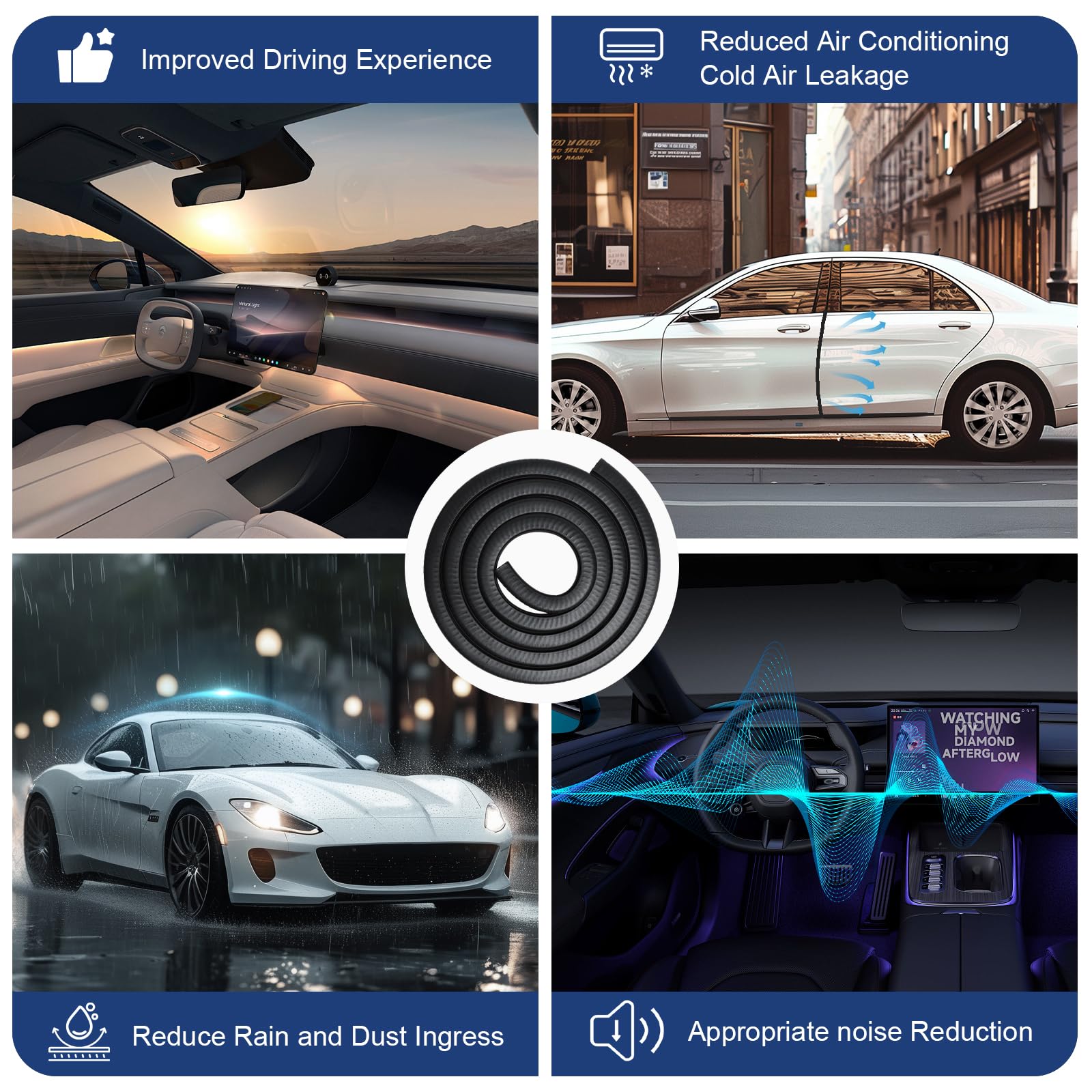 Car Door Rubber Seal Strip Trim Seal With Side Bulb For Cars, Boats, Rvs, Trucks, And Home Applications, Car Weather Striping (32.8Ft)