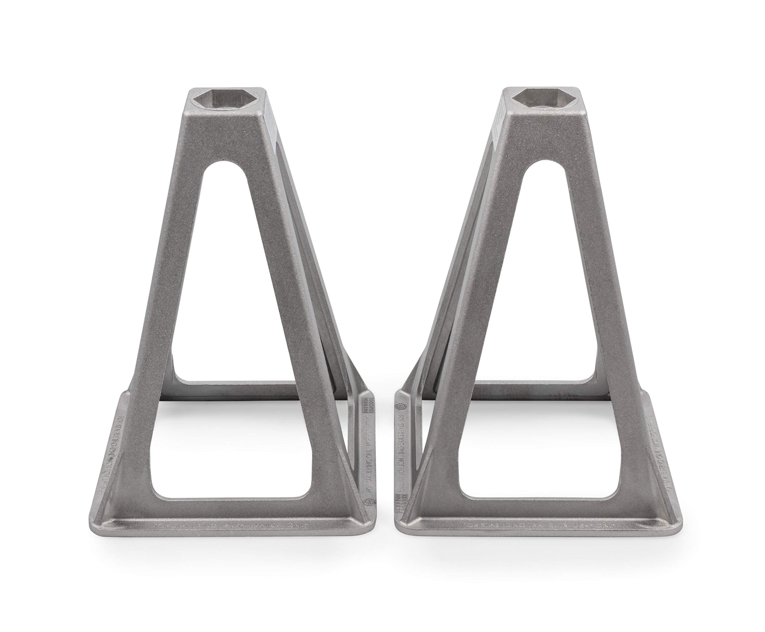 Camco 44561 Olympian Aluminum Stack Jacks, Stabilize And Level Your Rv Or Camper - 2 Pack