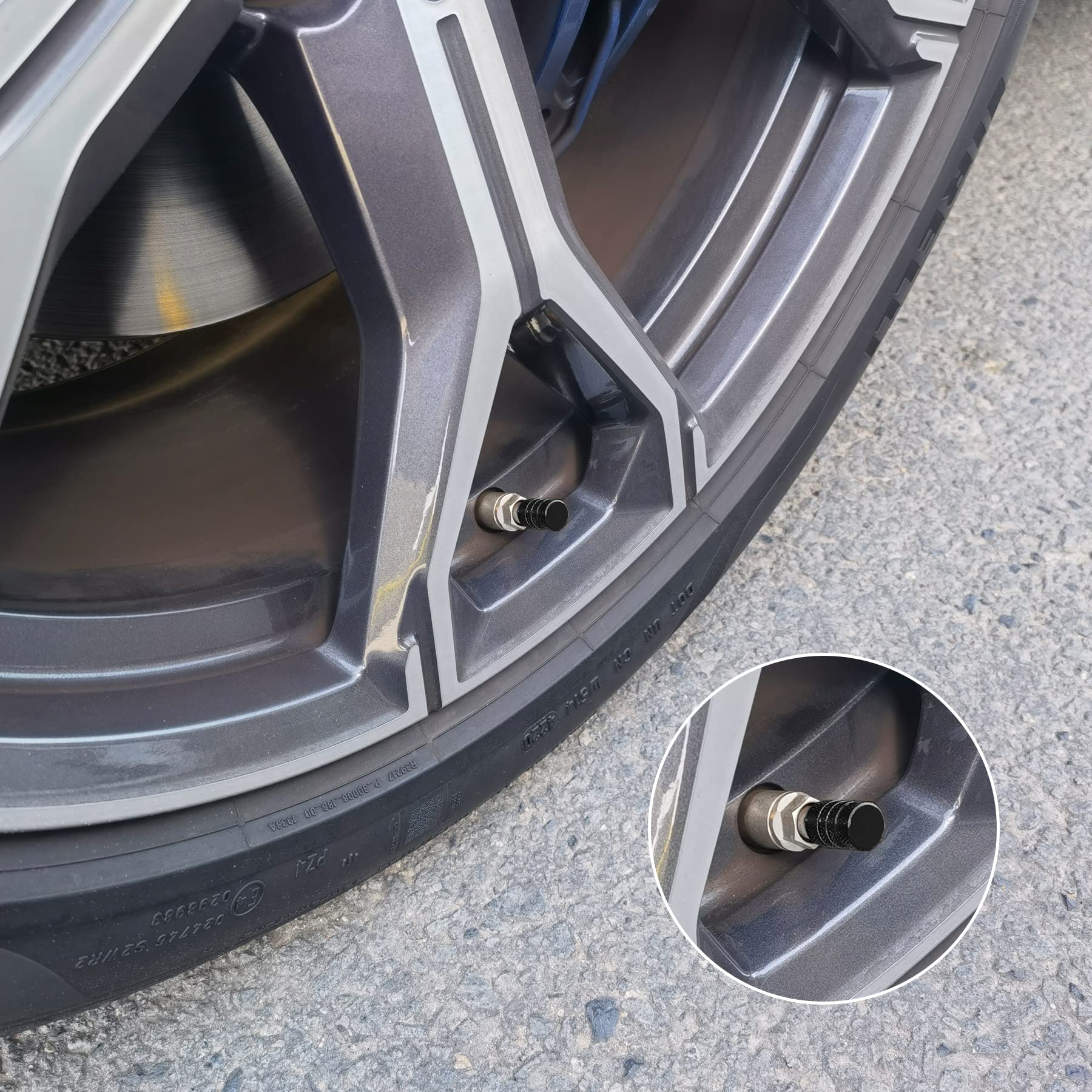 Singaro 12Pcs Tire Valve Stem Caps, Car Exterior Accessories, Aluminum Alloy Valve Cover Universal For Cars, Trucks, Motorcycles And Bicycles (Black)