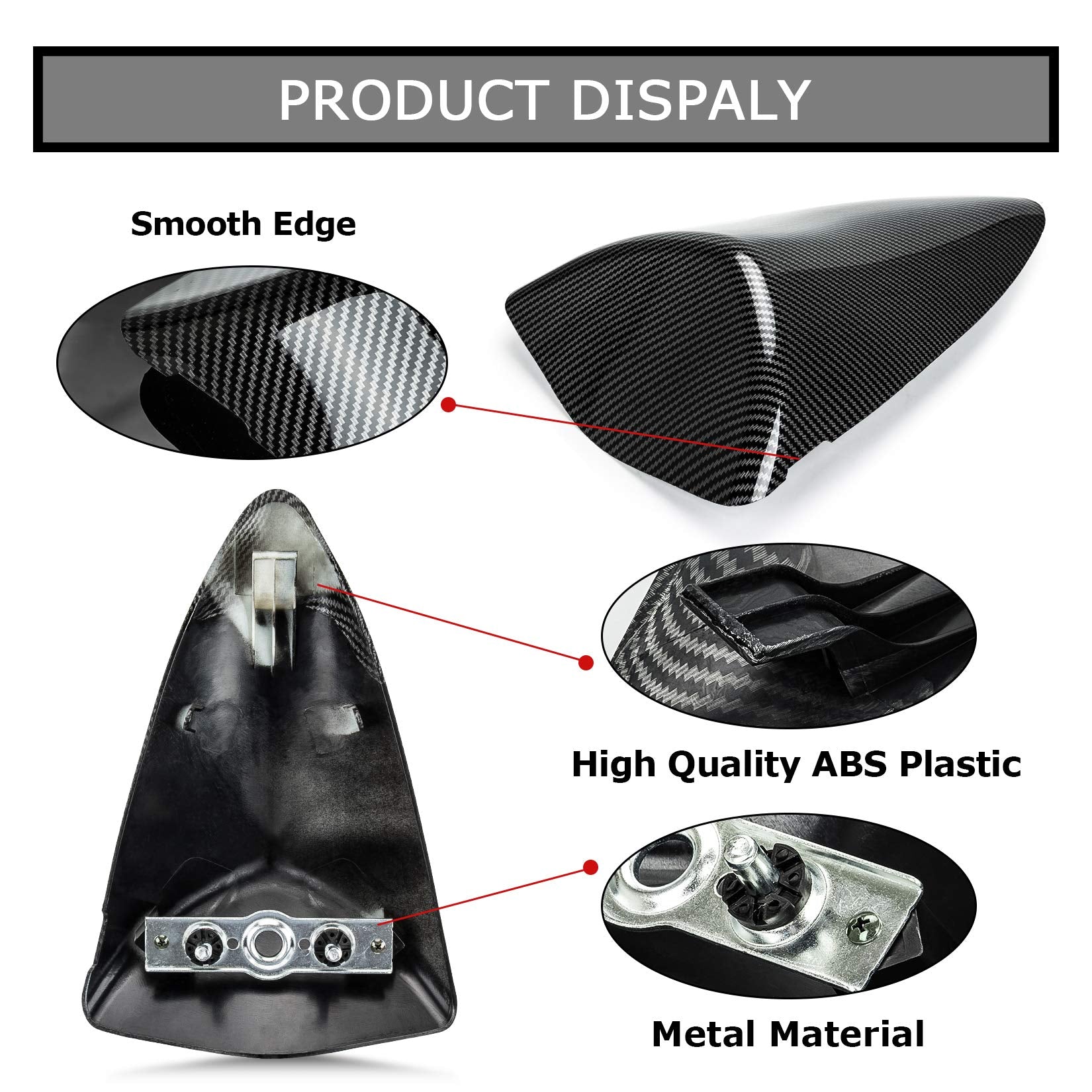 PSLER Cowl Rear Seat Cover Rear Seat Fairing Cover for ZX6R 2007 2008 (Carbon)