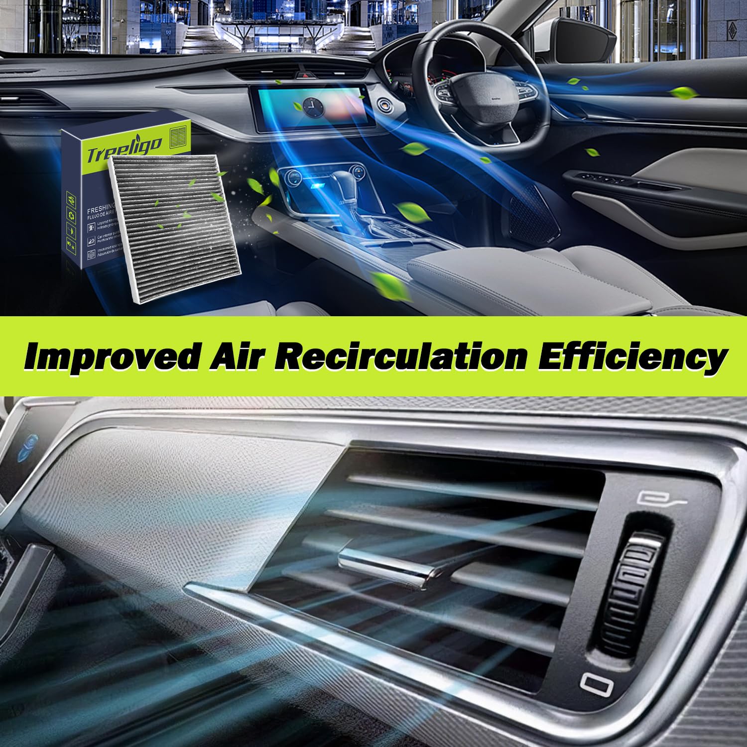 Treeligo Cf11643 Cabin Air Filter Compatible With Atlas 2018-2024,Tiguan 2018-2024,A3 2016-2024,Jetta 2019-2024,Golf 2015-2021,G