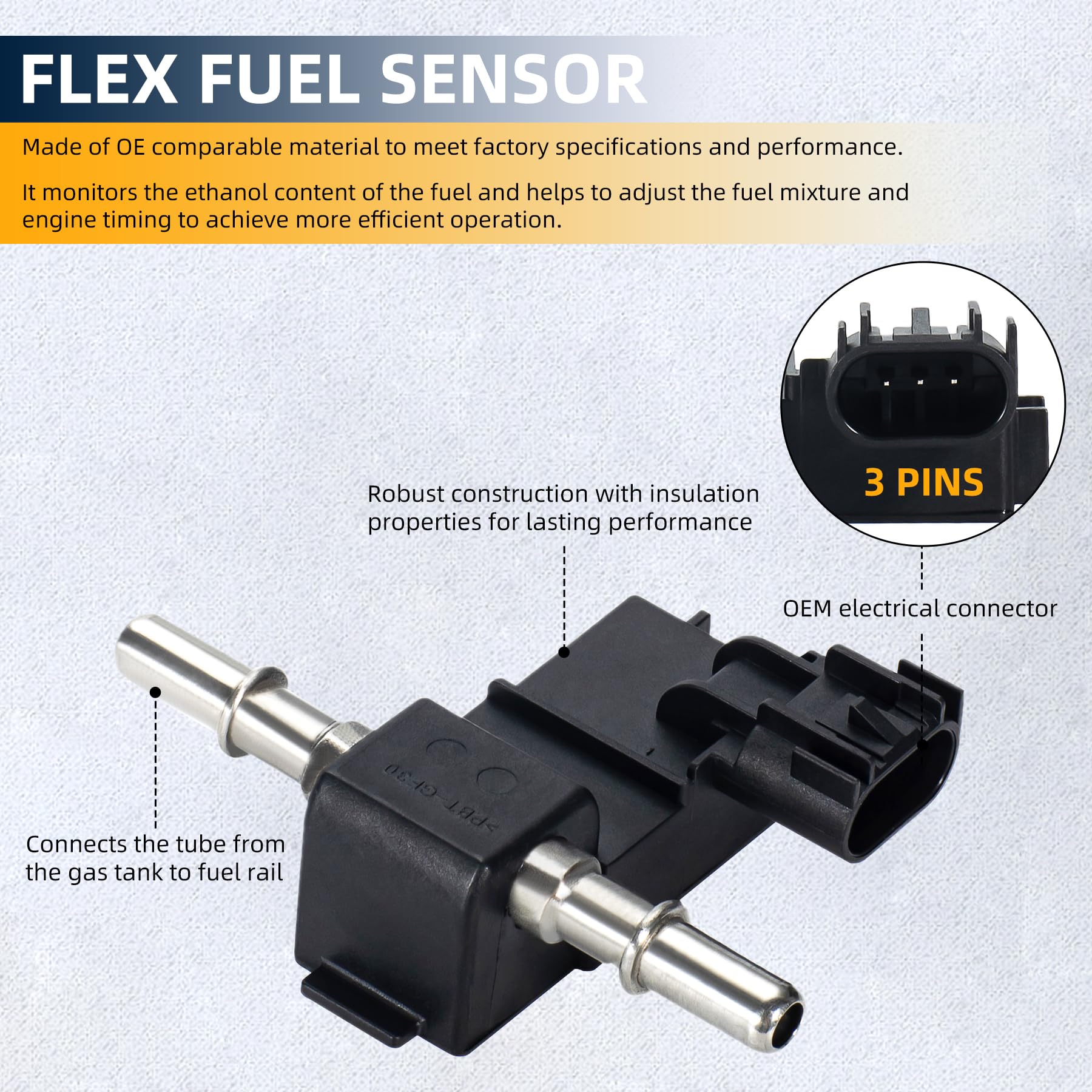 Lqqdp 1Pc New Flex Fuel Composition Sensor Replacement Compatible With Gm Lacrosse Regal Ats Srx Terrain Equinox Caprice Captiva