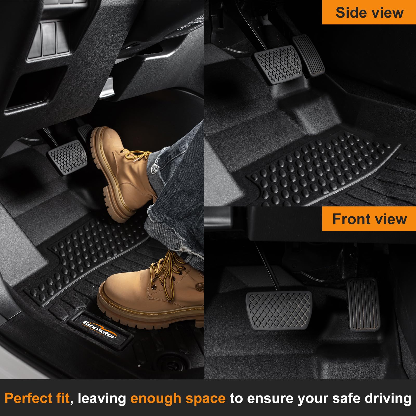 Binmotor-Floor Mats Custom for for Genesis GV80 2021-2025 5-Seater, 1st & 2nd Row Full Set, Heavy Duty Car Floor Liners for Gene