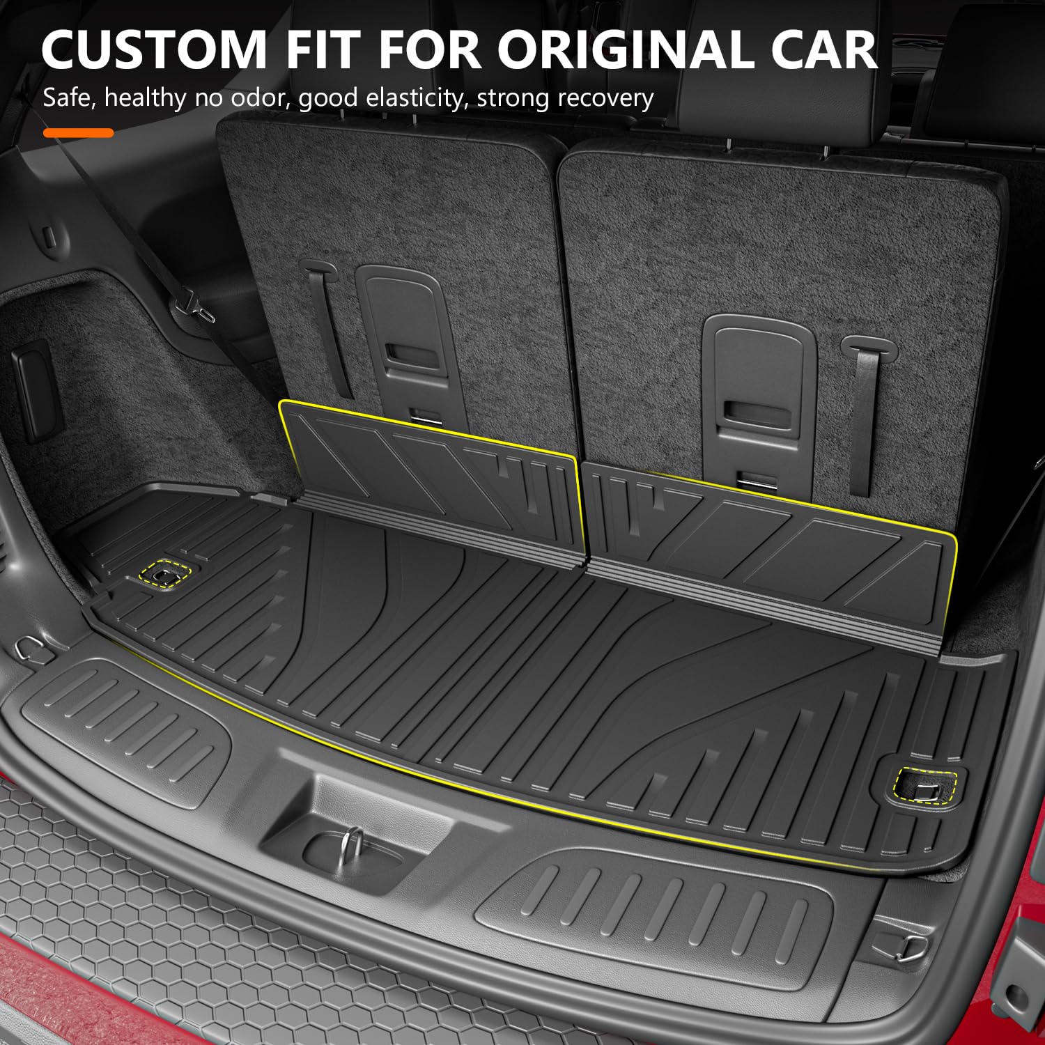 powoq Trunk Mat Compatible with 2016-2025 Dodge Durango 6&7 Seats TPE Trunk Liner Cargo Liner Replacement for 2016-2025 Dodge Du