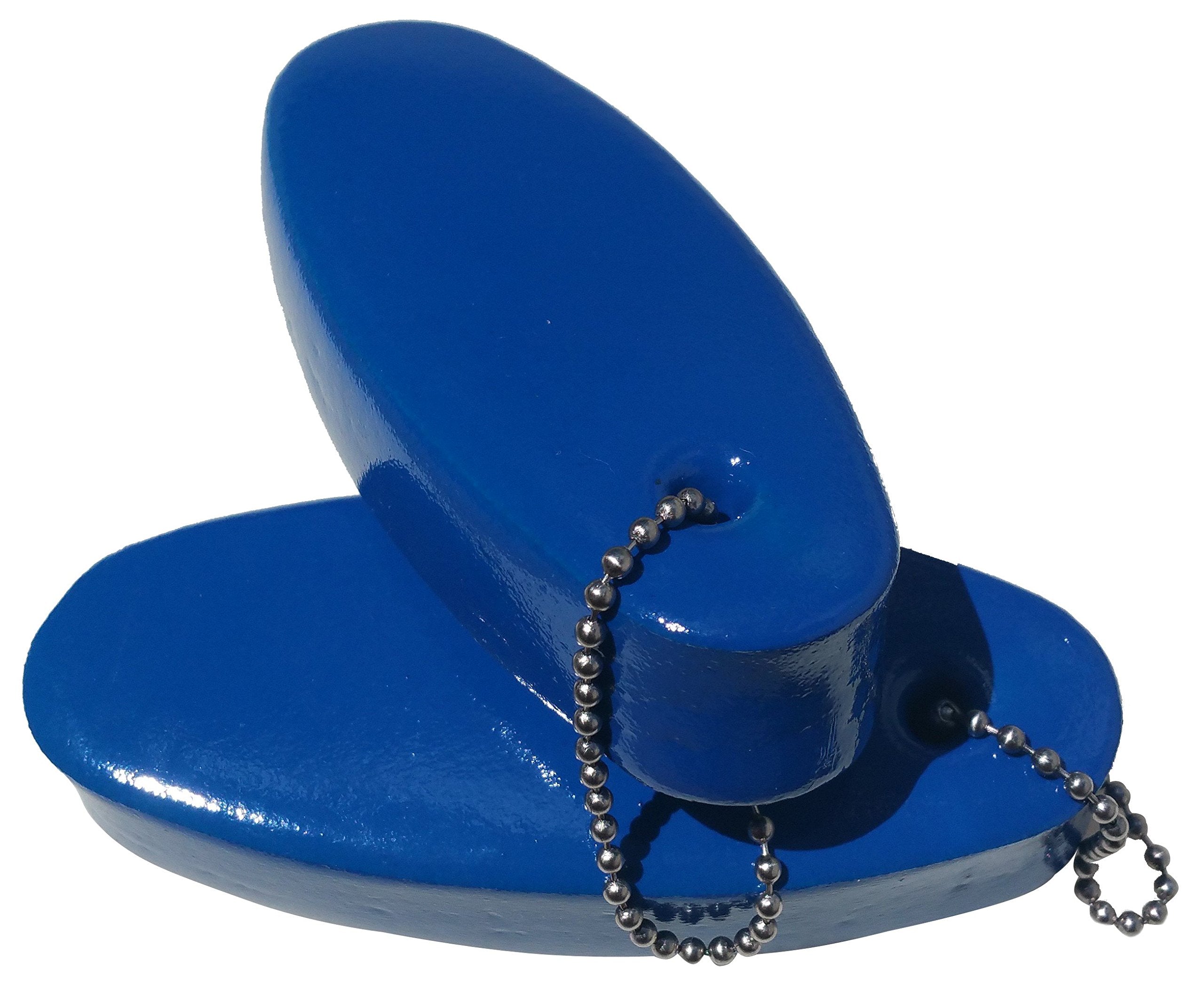 2 Pack Jumbo Vinyl Coated Blue Floating Keychain Key Floats -Made In The Usa- (Blue)