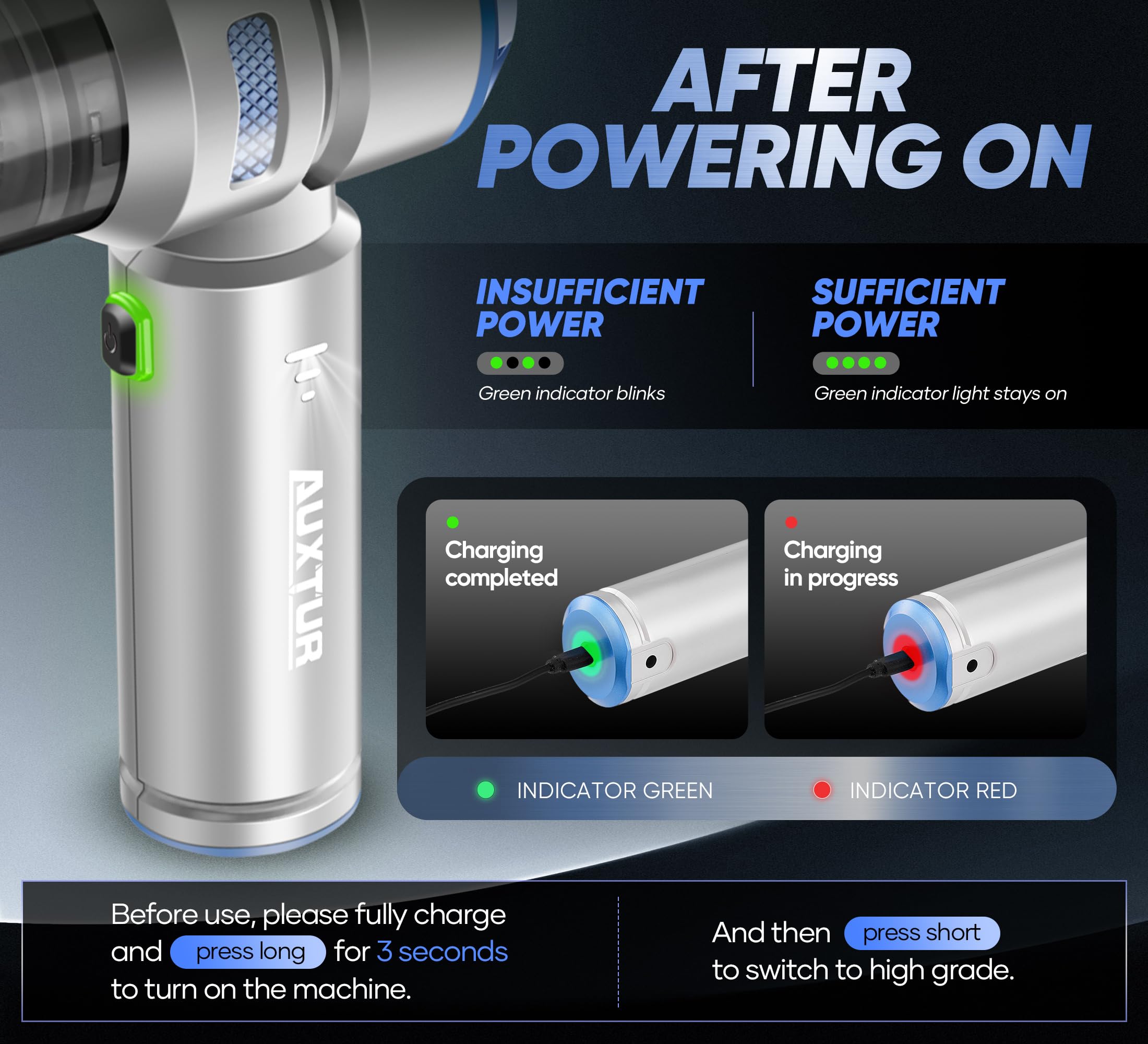 AUXTUR Handheld Cordless Car Vacuum|3 in 1 15000PA Mini Cleaner,120W High Power Brushless Motor,Super Suction Power Vacuums with