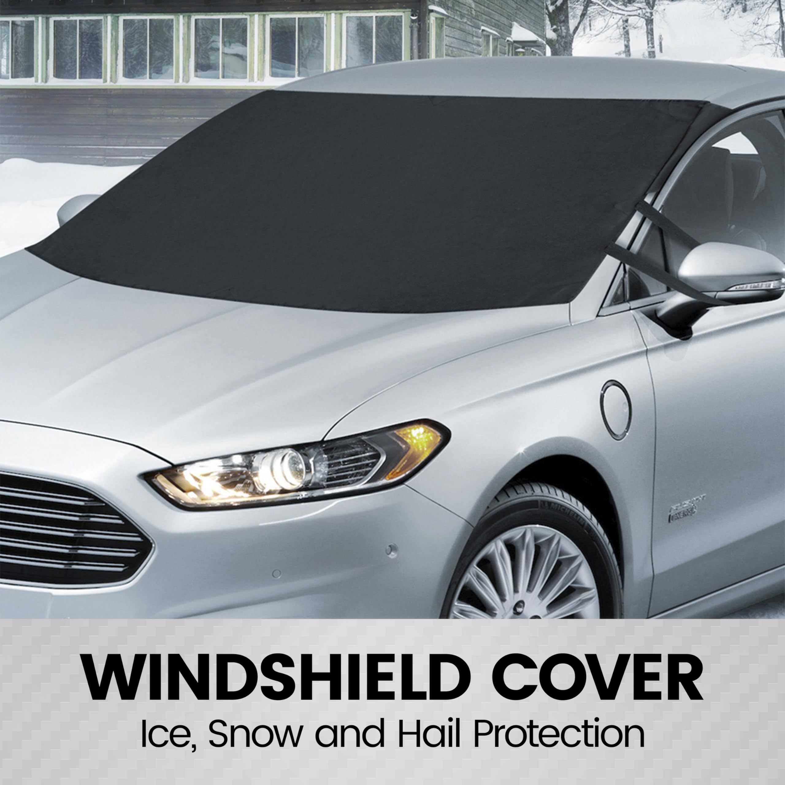 Bdk Windshield Cover For Ice Snow And Hail Protection - Waterproof Magnetic Guard For Winter, Freeze Protector For Auto Truck Va