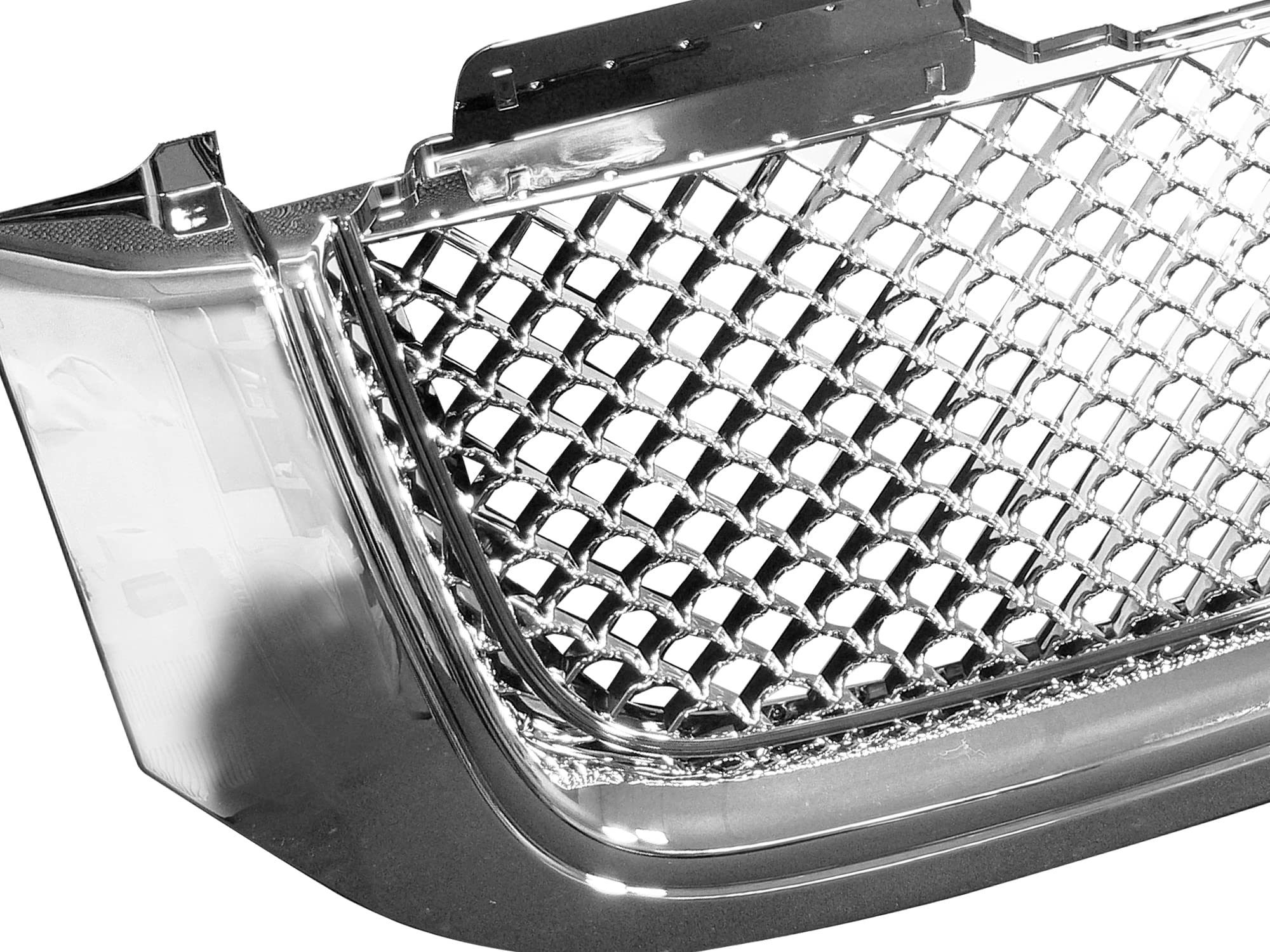 Armordillo Mesh Front Hood Grille for 2002-2009 GMC Envoy XL, Chrome, Model 7148635, Plastic Material